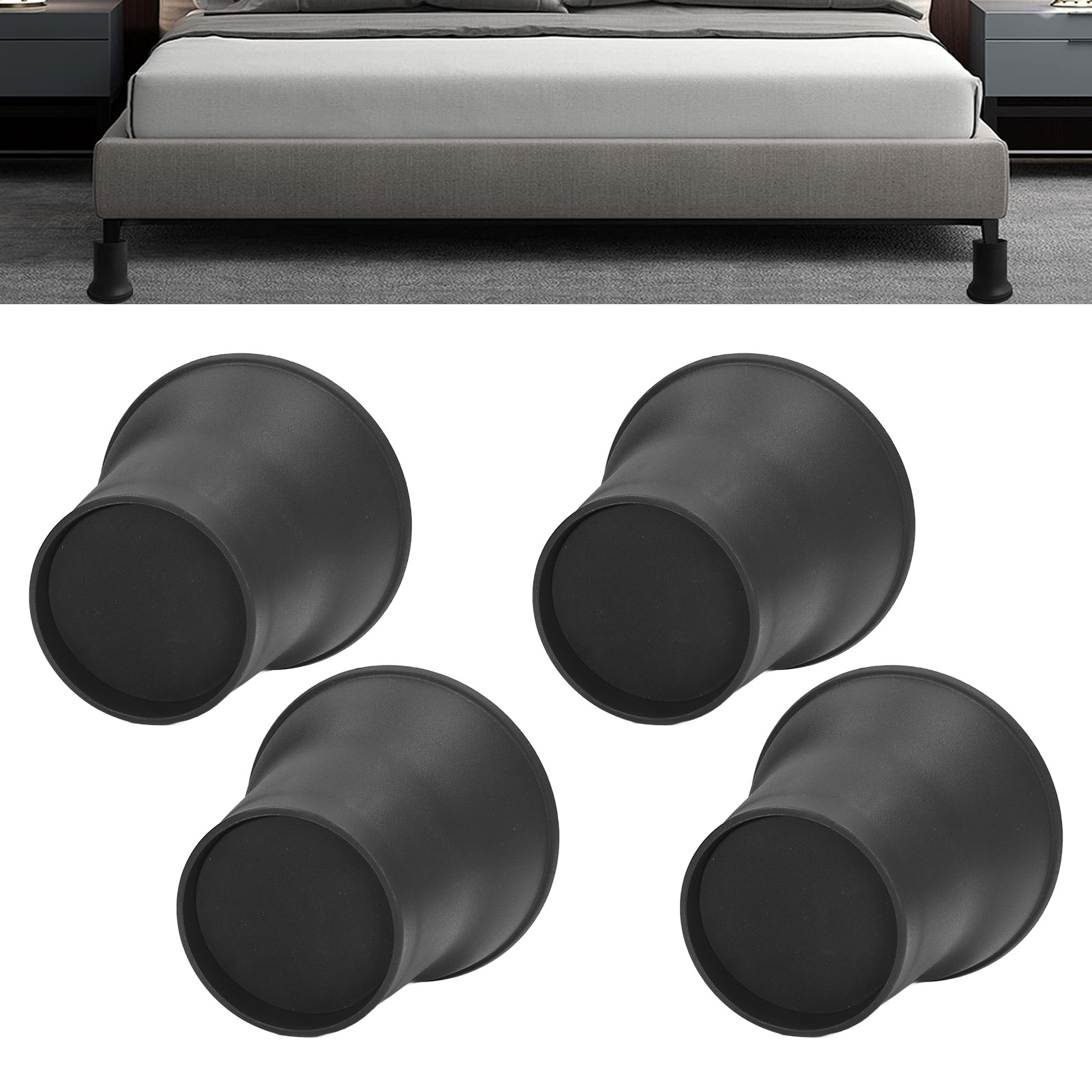 Schwarze, Ausgestellte Kunststofffüße Für Bett, Tisch, Schrank Und Sofa, 15 Cm (6 Zoll), Möbelfüße, Heberohre