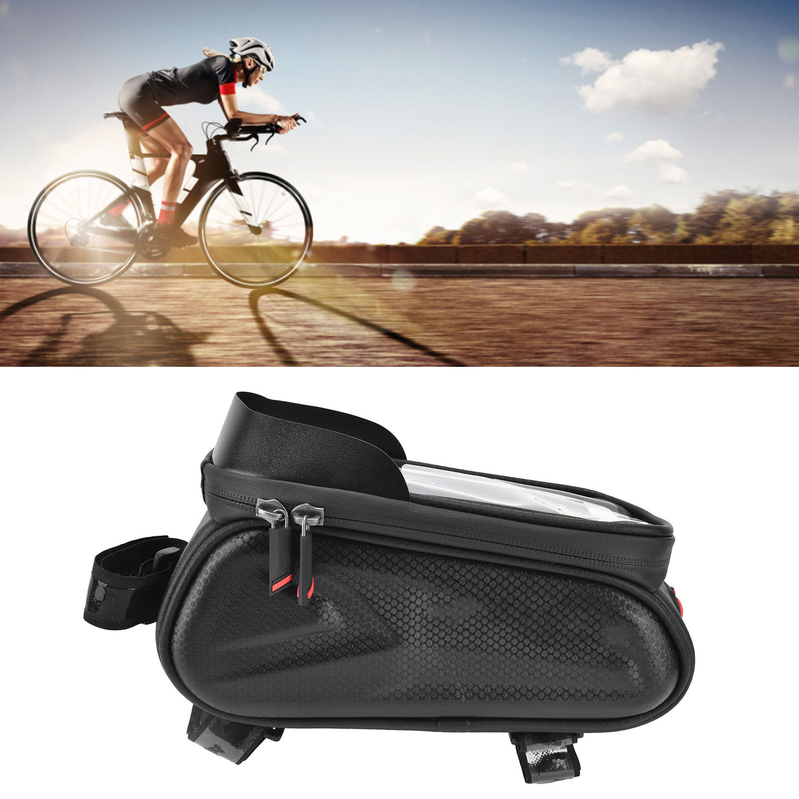 Wasserdichte Fahrradtasche Für Mountainbikes Und Rennräder, Touchscreen-handyhalterung Für Rahmen Und Sattel, Ideal Für Outdoor-sportarten Und Radfahren.