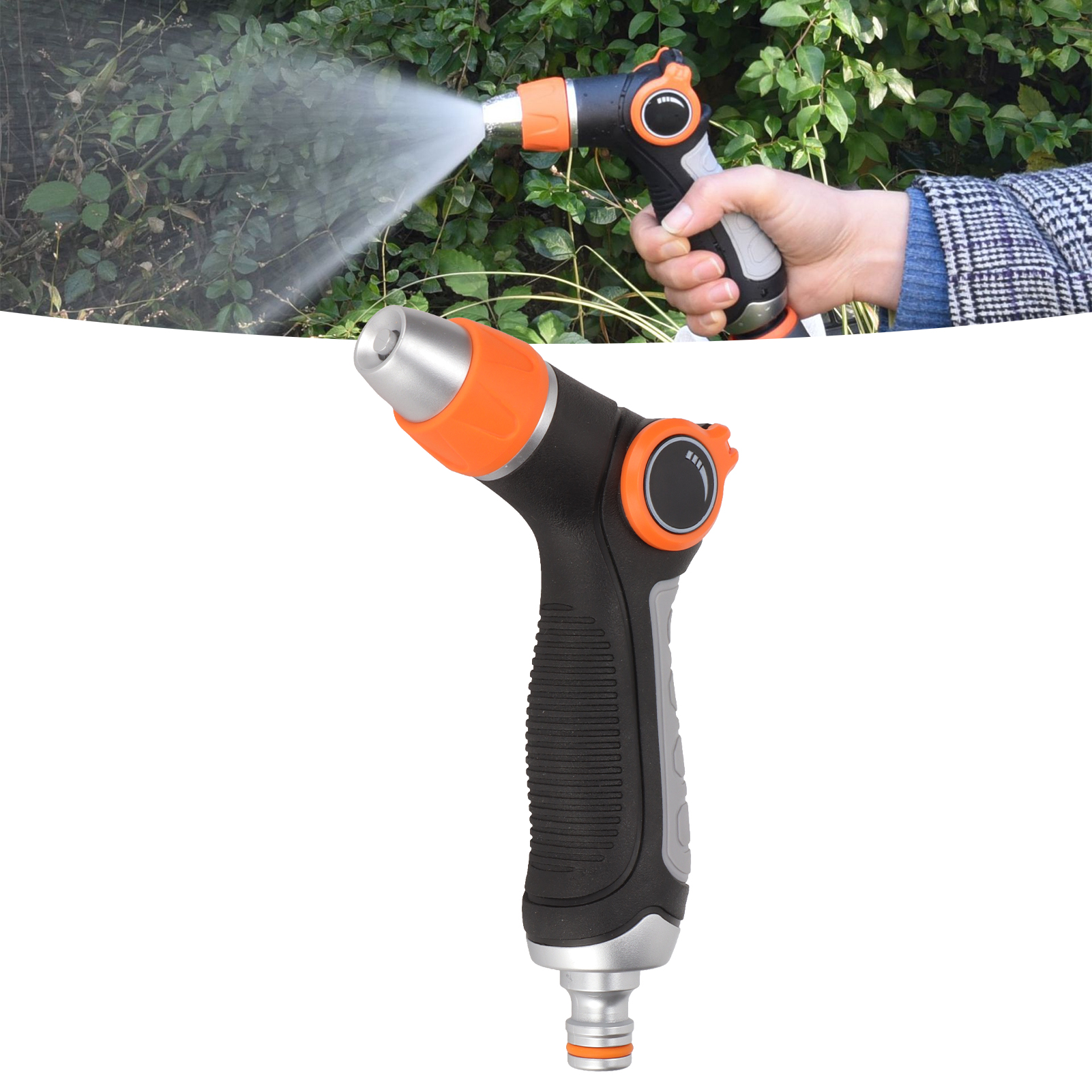 Multifunktionale Metall-wasserpistole Mit Daumensprüher Für Gartenarbeit, Blumenpflanzung, Hausreinigung Und Autowäsche.
