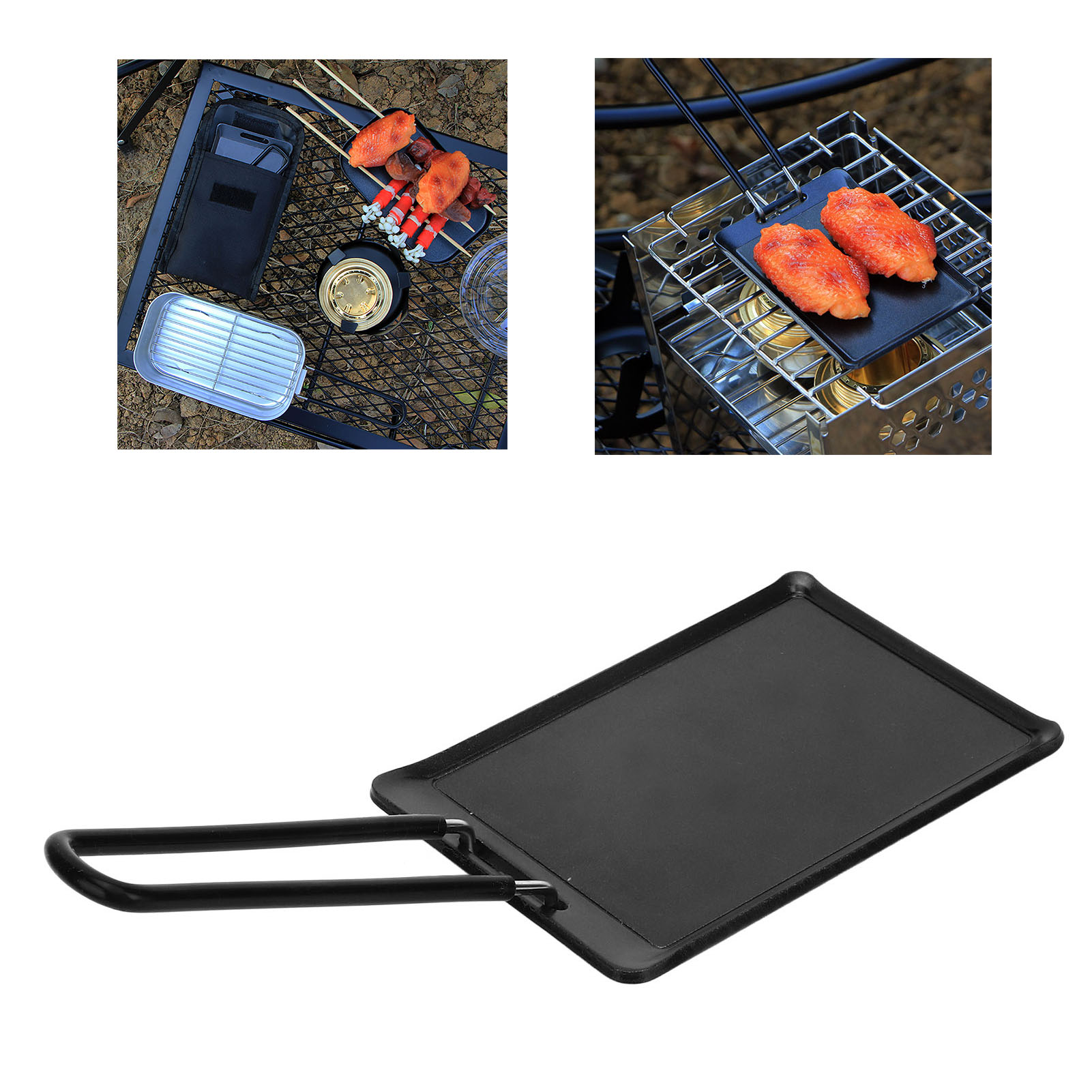 Kleine Grillpfanne Mit Antihaftbeschichtung Für Barbecue, Quadratische Grillpfanne, Steak-grillpfanne, Teppanyaki-grillpfanne, Tragbare Grillpfanne Aus Reinem Gusseisen Für Outdoor-camping.