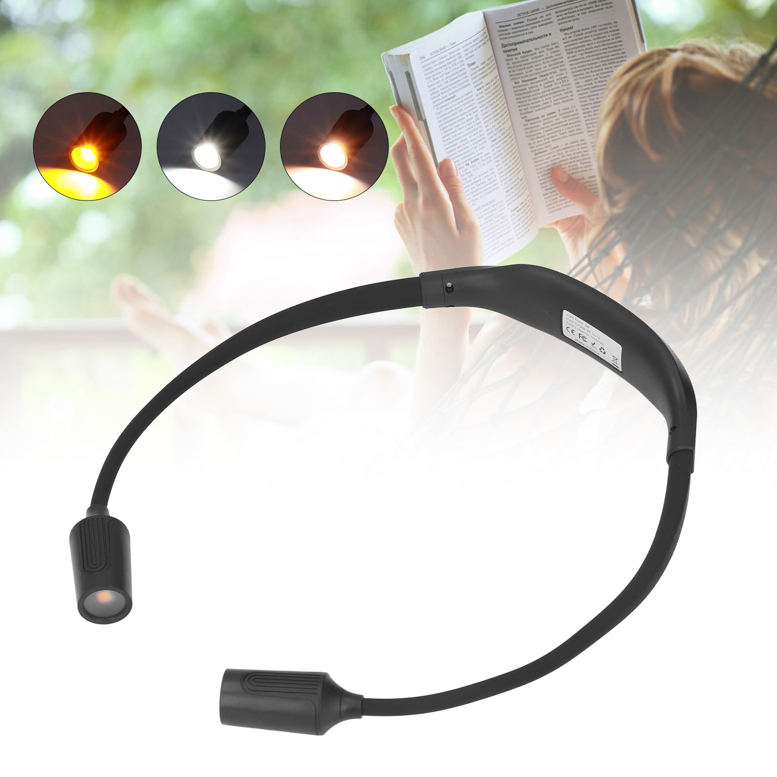 Led-nackenleuchte Mit Augenschutz, Leselampe Für Outdoor-sportarten, Usb-c-ladeanschluss, Leselampe Zum Laufen Bei Nacht