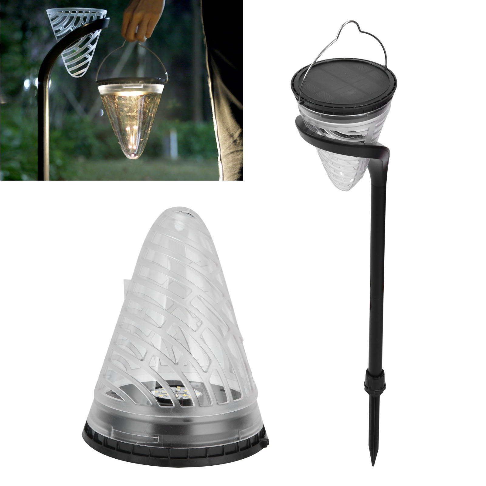 Wasserdichte Led-solarleuchte Zur Erdinstallation Im Garten, Warmweißes Licht.