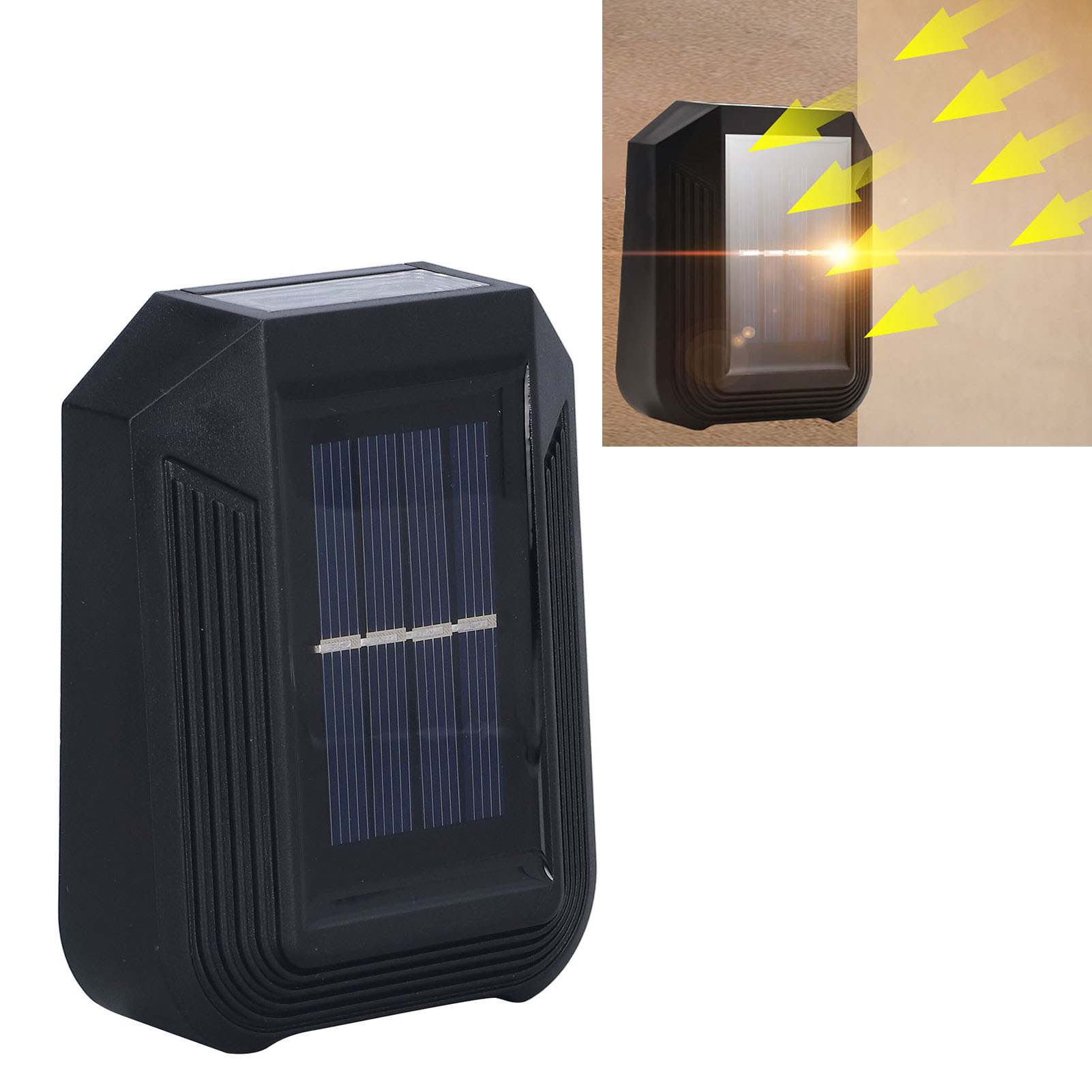 6-led-solarwandleuchte, Dekorative Außenbeleuchtung Für Garten Und Hof, Nach Oben Und Unten Gerichtete Beleuchtung, Dekorative Zaunbeleuchtung, Weißes Licht
