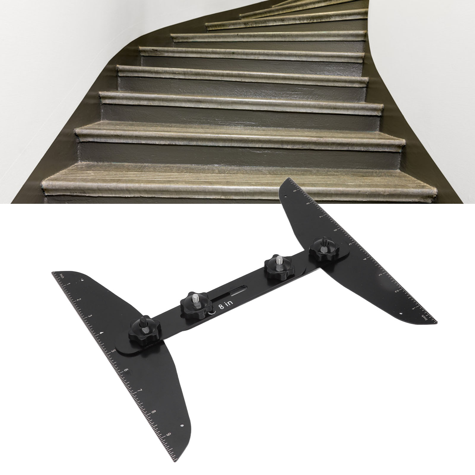 Treppenmesswerkzeug-set, Messlineal Für Haustreppen, Schwarzes Treppenmesswerkzeug-set