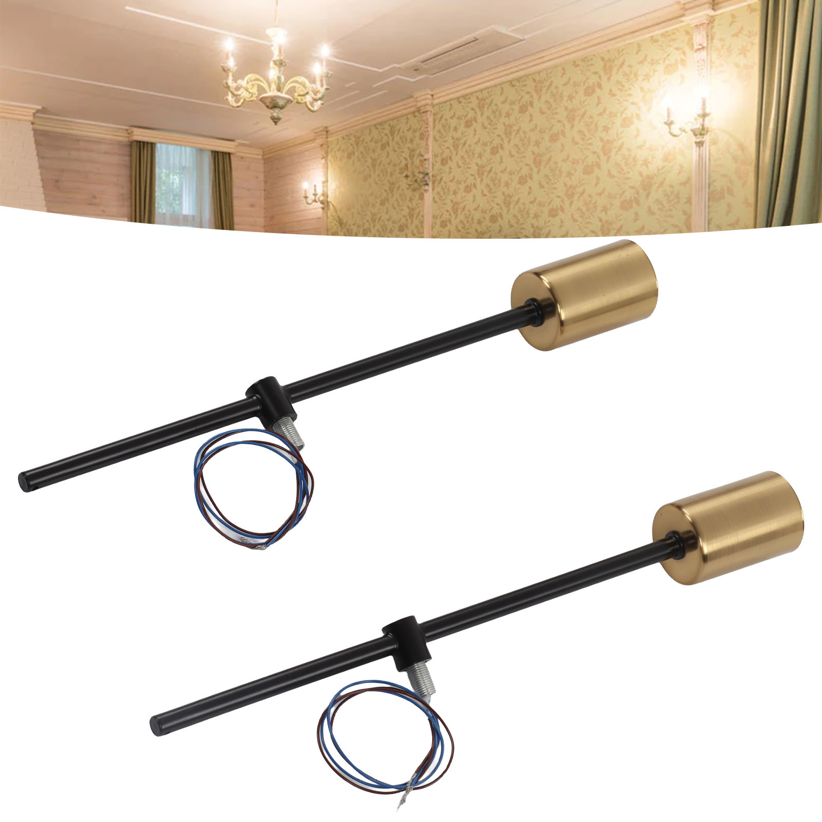 Doppelte Schmiedeeiserne Deckenleuchte E27 Goldfarben, Ideal Für Einen Flur Oder Ein Zweites Schlafzimmer/büro (leuchtmittel Nicht Enthalten).
