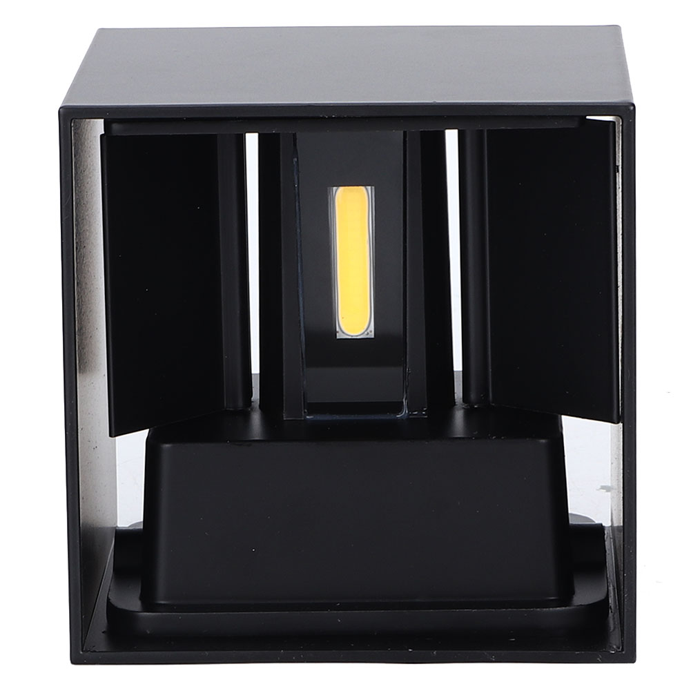 Wasserdichte Led-außenwandleuchte, 85-265 V, 3000-3200 K, Quadratisch, Aluminium, Dimmbar (schwarz, 6 W)