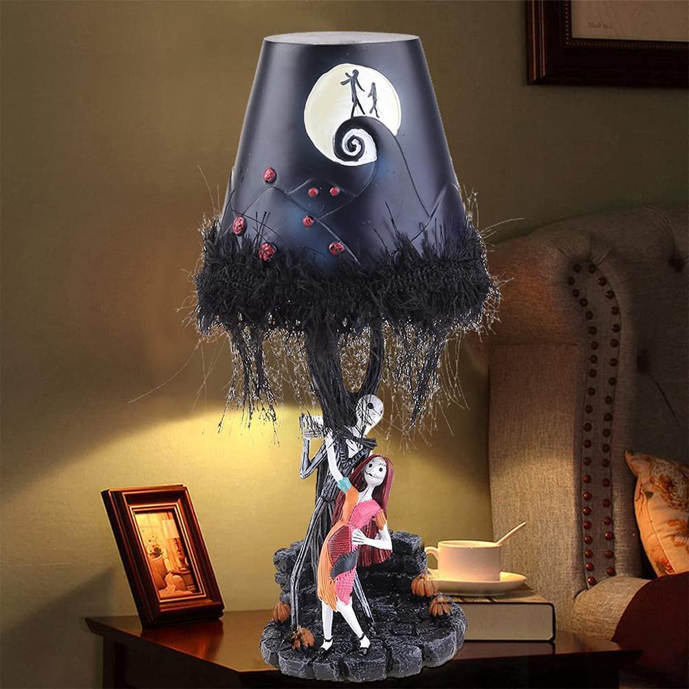 Halloween-tischlampe, Schreibtischdekoration, Led-tischlampe Mit Mondeffekt, Pomponfigur, Harzmodell, Spielzeug