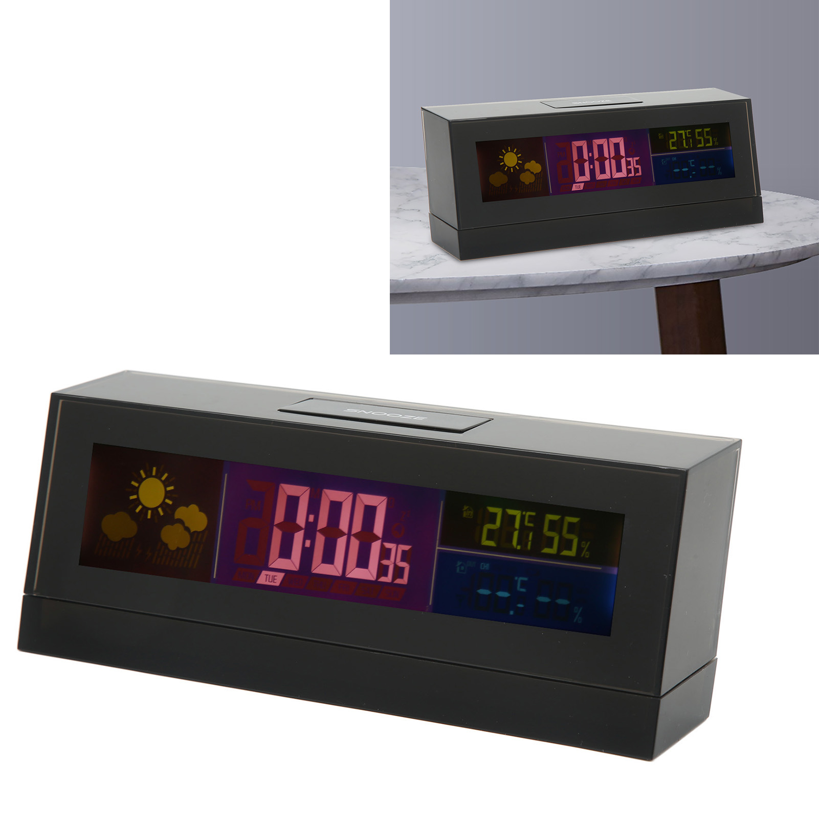 Elektronische Wetteruhr, Ewiger Kalender, Innenthermometer Und Hygrometer