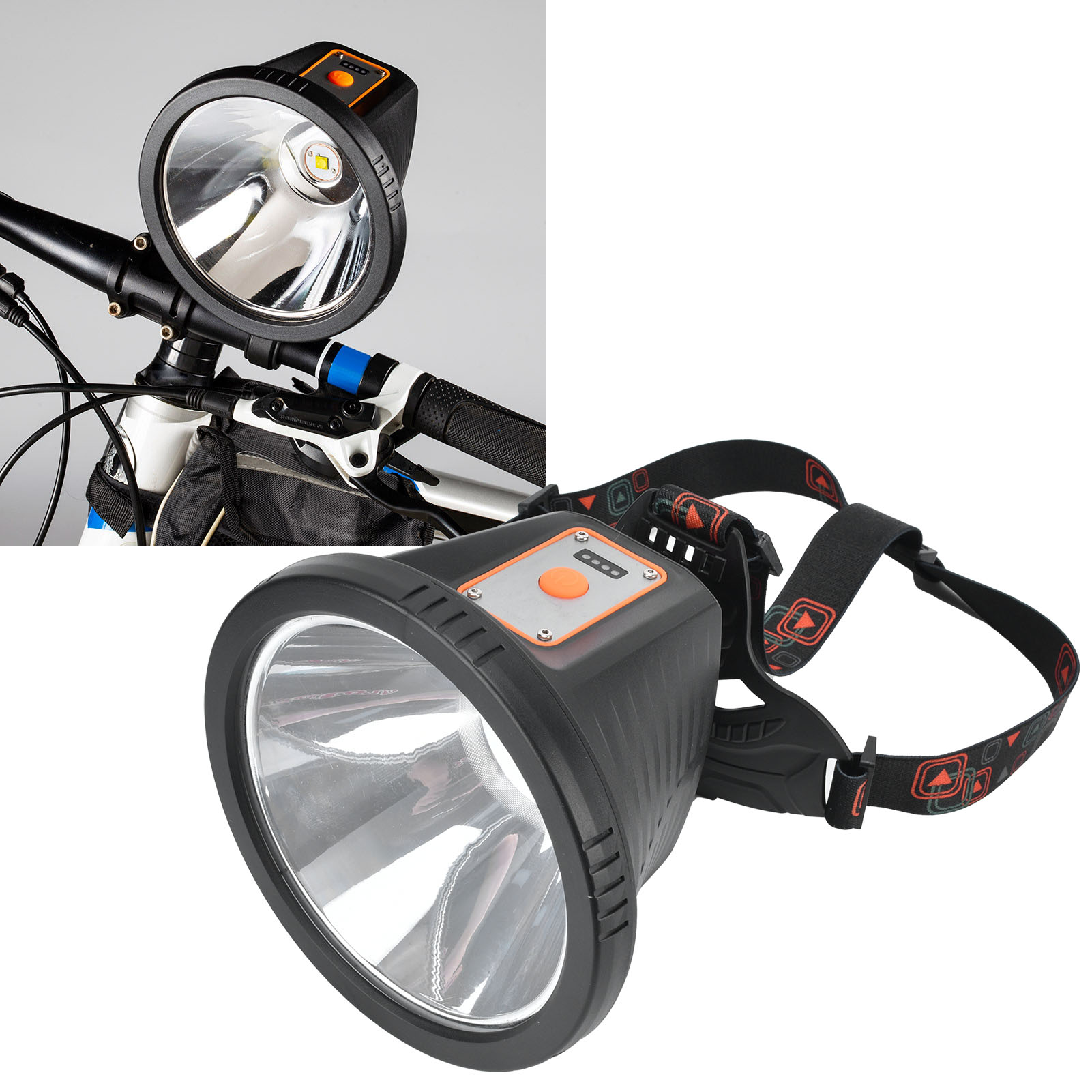 Multifunktionale, Wiederaufladbare Led-stirnlampe, 2000 Lm, 4 Beleuchtungsmodi, 6000 Mah Lithium-batterie, Ideal Zum Campen Und Wandern.