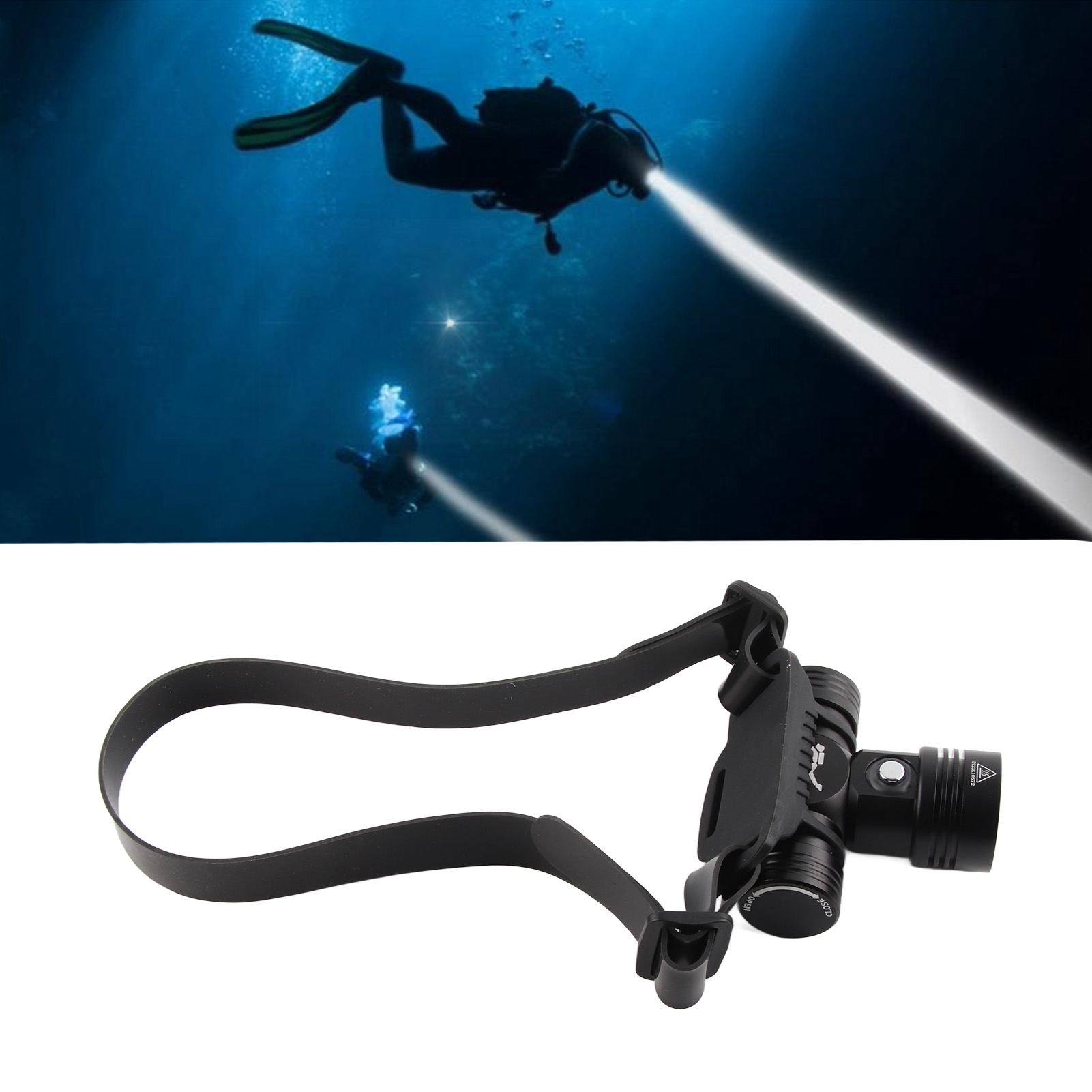 8000 Lumen Starke Taucherstirnlampe Mit Drei Beleuchtungsmodi, Gehäuse Aus Aluminiumlegierung Mit Doppelfunktion, Wasserdicht Nach Ipx8, Unterwasserbeleuchtung Und Tragbare Fotoleuchte, Tauchtiefe Bis