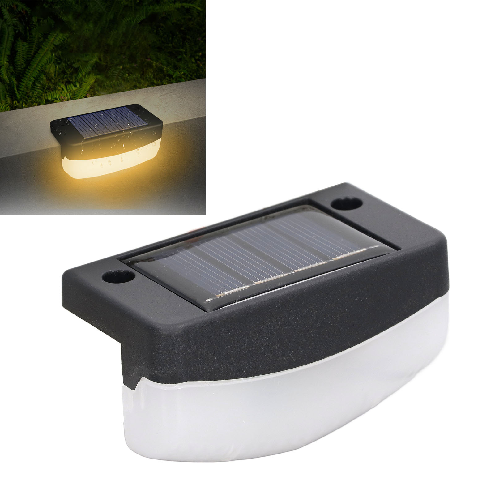 Solarbetriebene Led-treppenleuchten, Außenwegbeleuchtung, Gartenbeleuchtung, Parkzaunbeleuchtung, Dekorative Zaunbeleuchtung, Warmweiß.