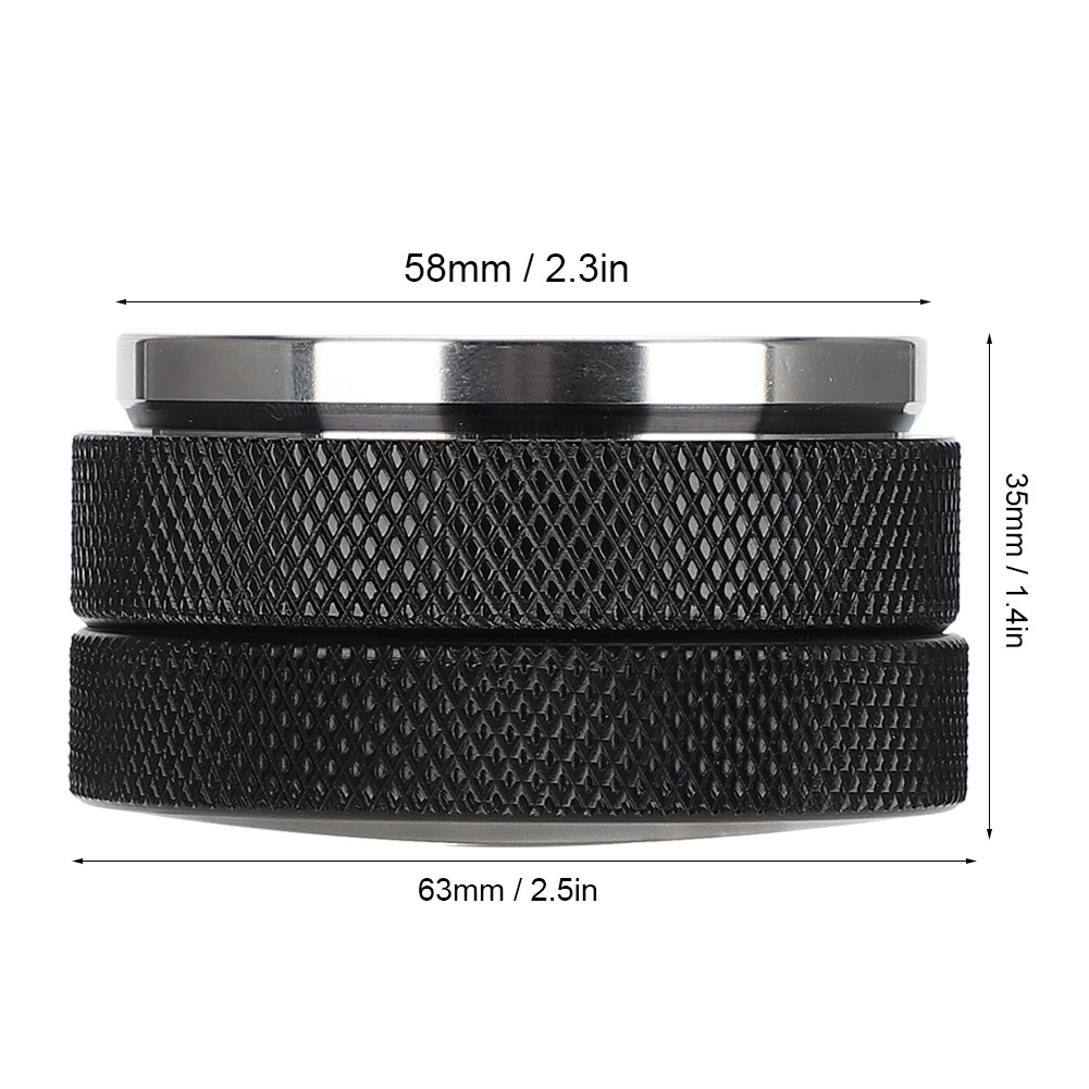 Kaffeetamper Aus Schwarzem Edelstahl Mit Flacher Basis Von 58 Mm, Zubehör Für Heim- Und Café-cafés.