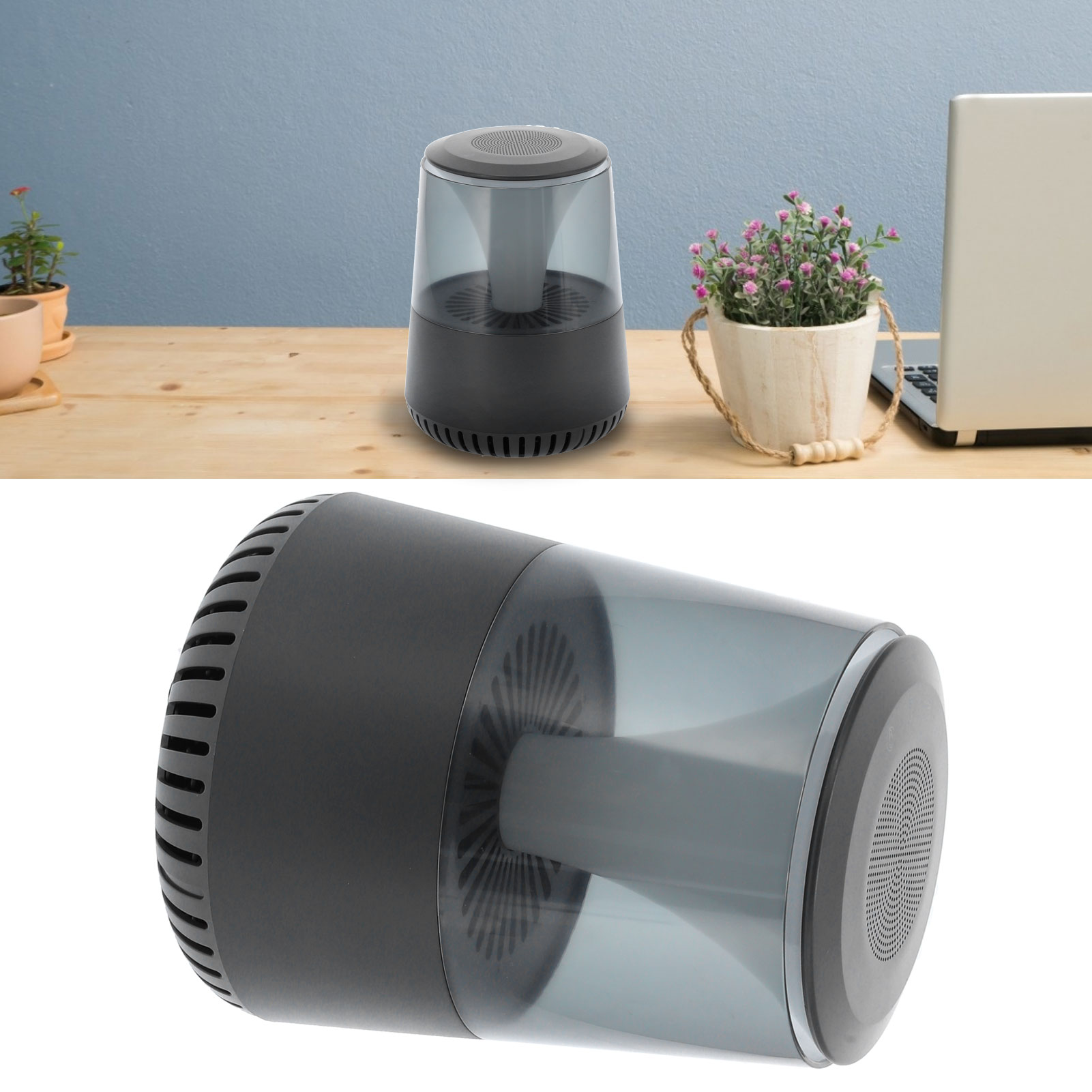 Usb-betriebener Tisch-luftreiniger Mit Mini-negativionen-filter Und Umgebungslicht Für Zuhause