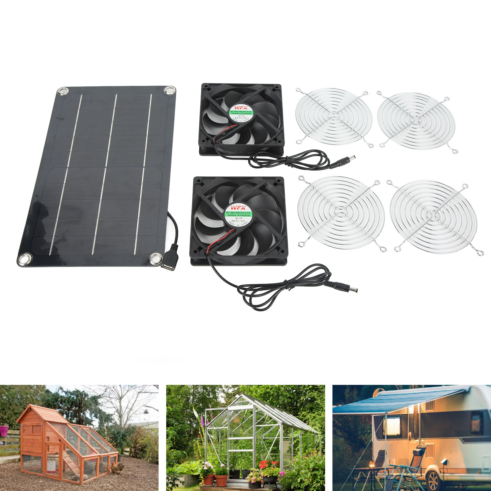 12v Dc Solar-außenventilator, Gewächshaus, Tierzwinger, Baumhaus, Solarbetriebener Abluftventilator Für Wohnmobile