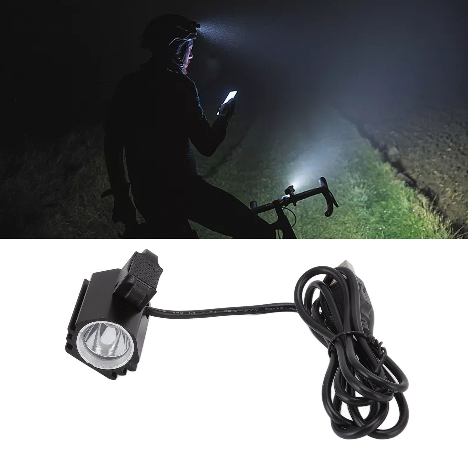 Led-fahrradlampe, Hochintensive Frontleuchte Für Mountainbikes, Nachtfahrradlampe Für Outdoor-aktivitäten Über Usb, Stromversorgung Über Usb.
