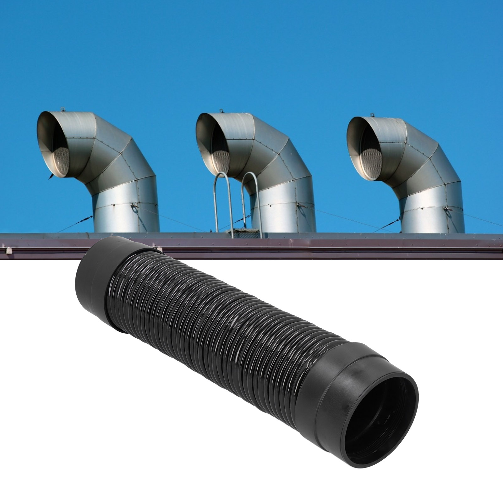 55 Cm (21,7 Zoll) Pvc-lüftungsrohr Mit Geräuschdämpfer Für Abluftventilator, 160 Mm