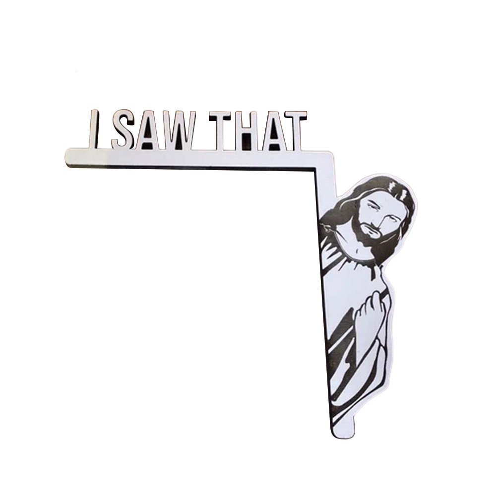 Originaler Religiöser Türeckschmuck Mit Der Darstellung Jesu „ich Sah Dies“, Schwarz, Für Die Rechte Ecke, 1 Stück, Einheitsgröße.