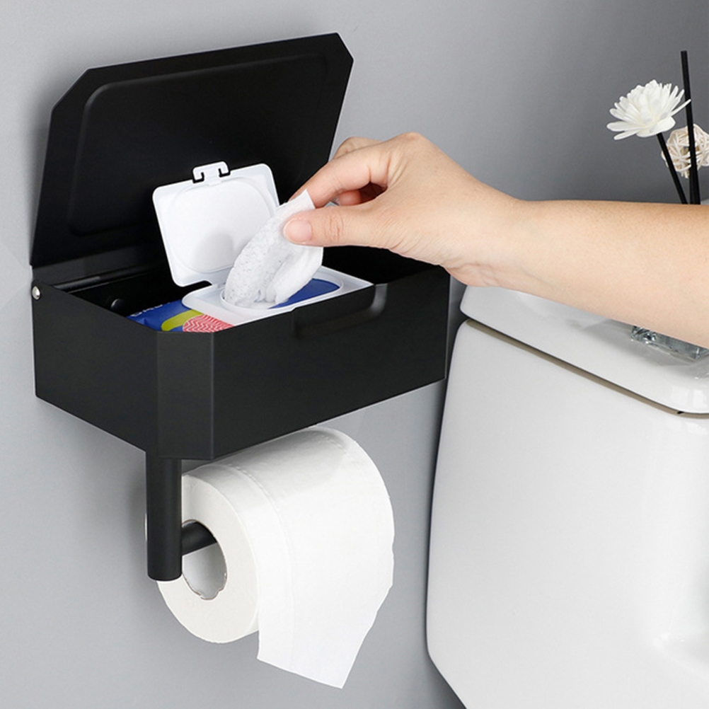 1-teiliger Toilettenpapierhalter Mit Feuchttuchspender, Multifunktionale Edelstahlbox Und Taschentuchhalter, Einheitsgröße.