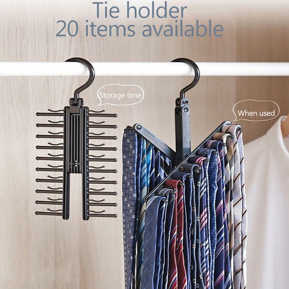 Multifunktionaler Krawattenhalter Mit 20 Reihen, Rutschfesten Clips Und 360°-drehung