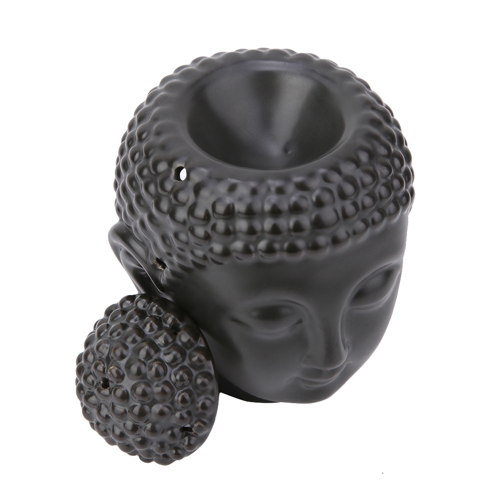 Duftlampe/räucherstäbchen-diffusor/kerzenhalter In Form Eines Schwarzen Buddha-kopfes
