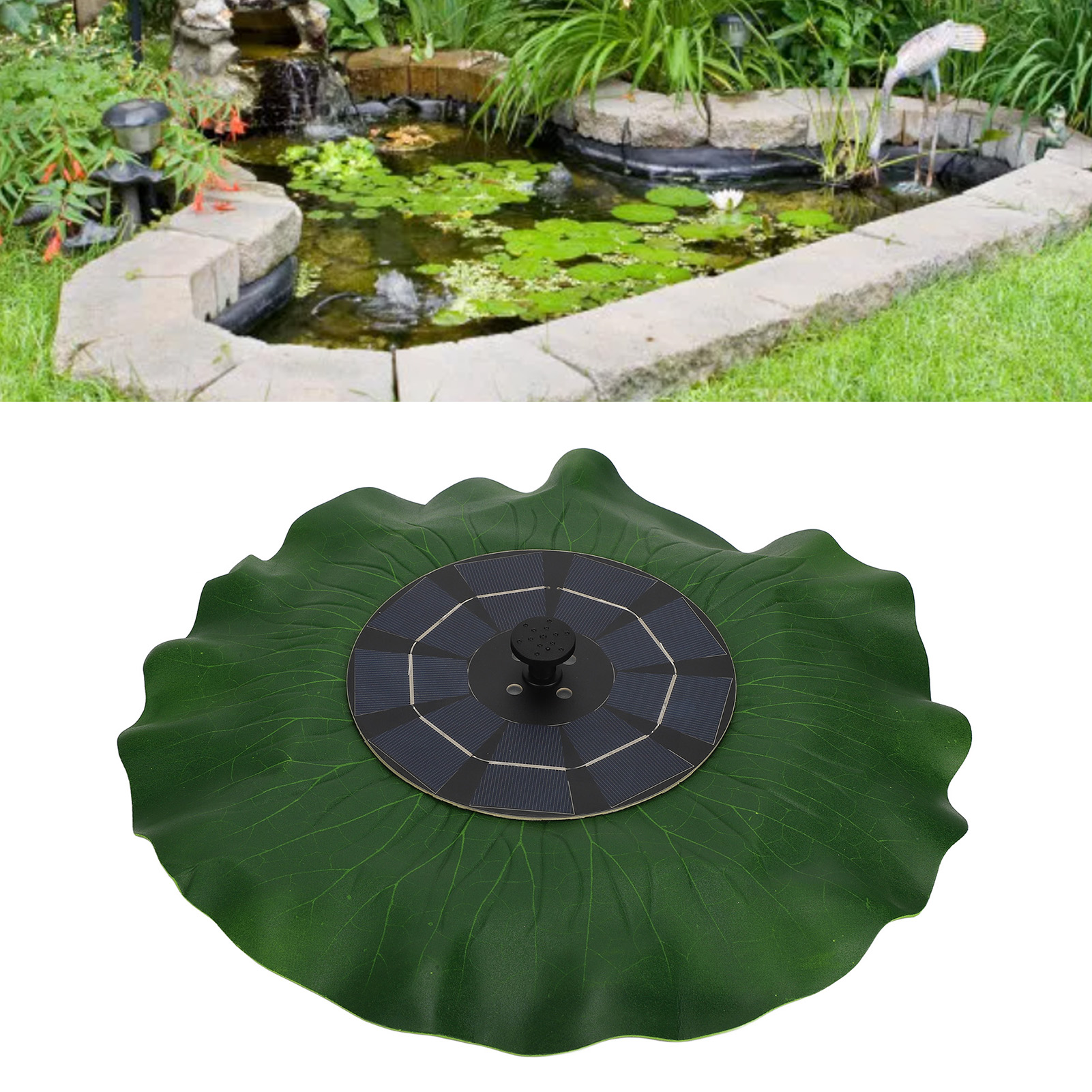 Solarbrunnen Mit Lotusblättern