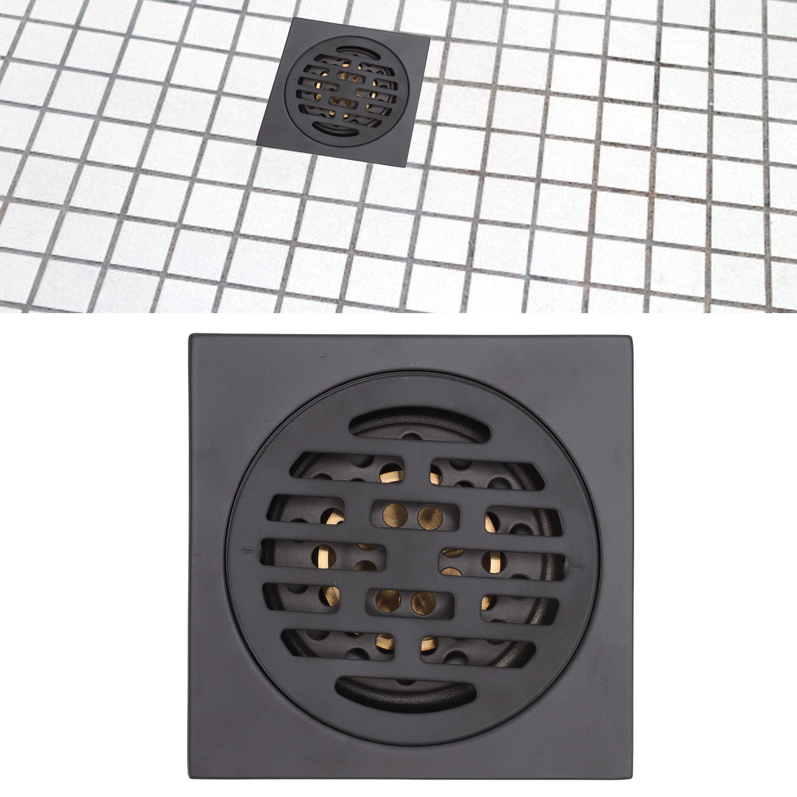 Quadratisches Duschgitter Im Antiken Europäischen Stil Aus Edelstahl Und Kupfer Für Balkon Oder Küche, Schwarz