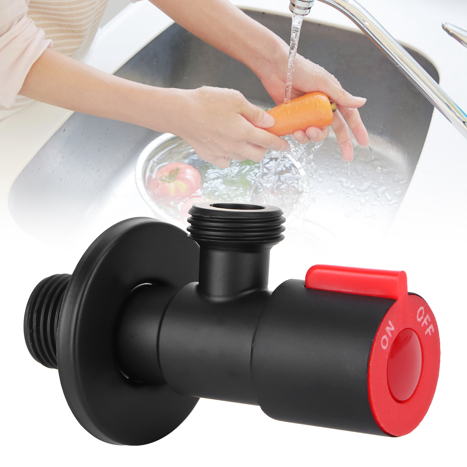 Eckabsperrventil Aus Edelstahl Mit G1/2-gewinde Für Bad Und Toilette (einzelanschluss Für Warmwasser)