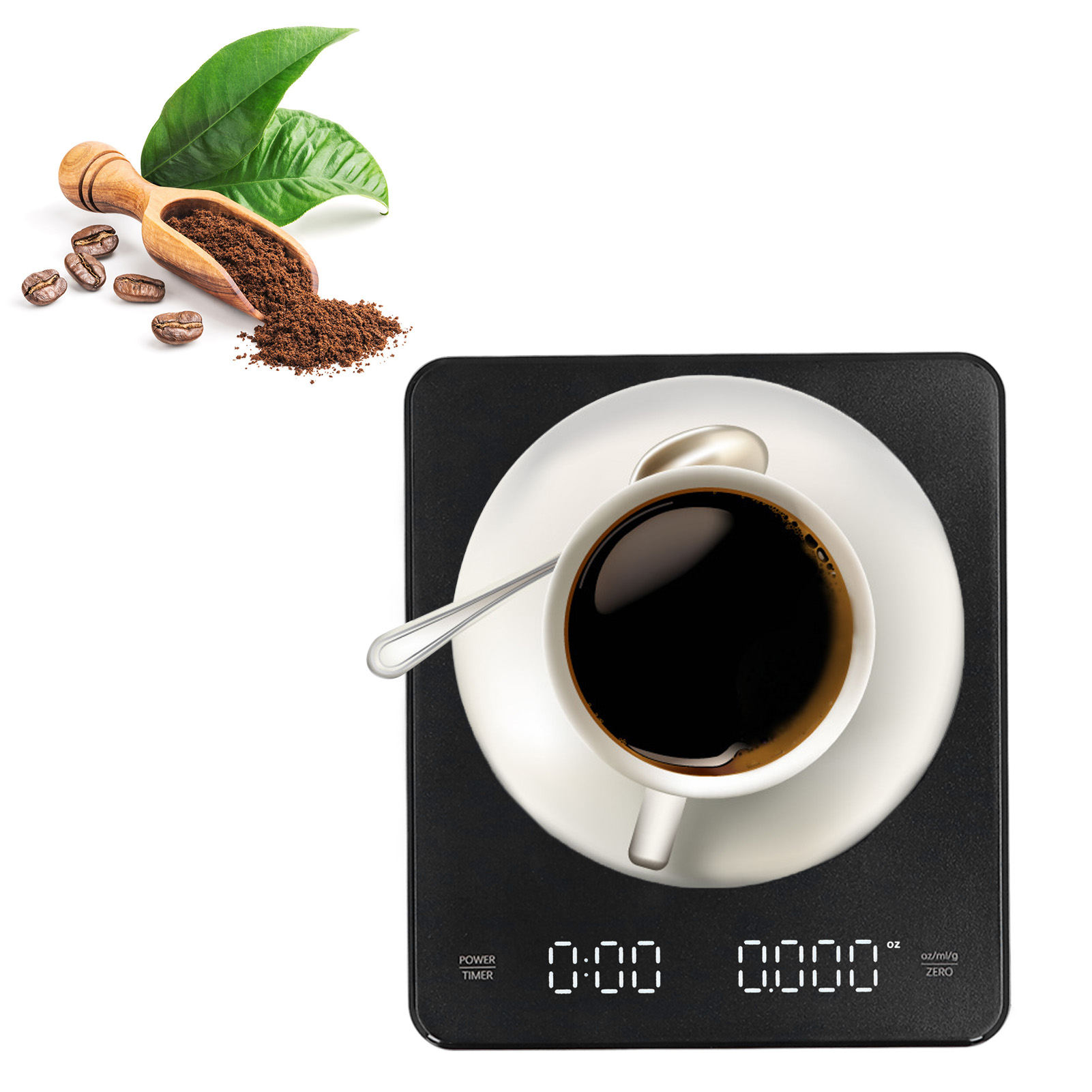 Wiederaufladbare Kaffeewaage Mit Verdeckter Led-anzeige, Timer, Elektronische Waage Für Filterkaffee, 3 Kg Hitzebeständig, Haushaltsküchenwaage.