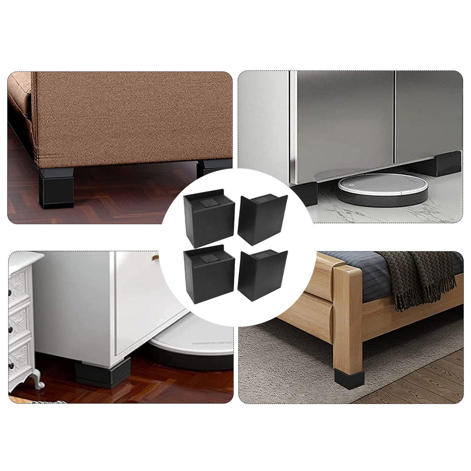 10 Cm L-förmiges Rechteckiges Fußkissen Für Betten, Sofas, Möbel Und Waschmaschinen Rutschfeste Unterlage.