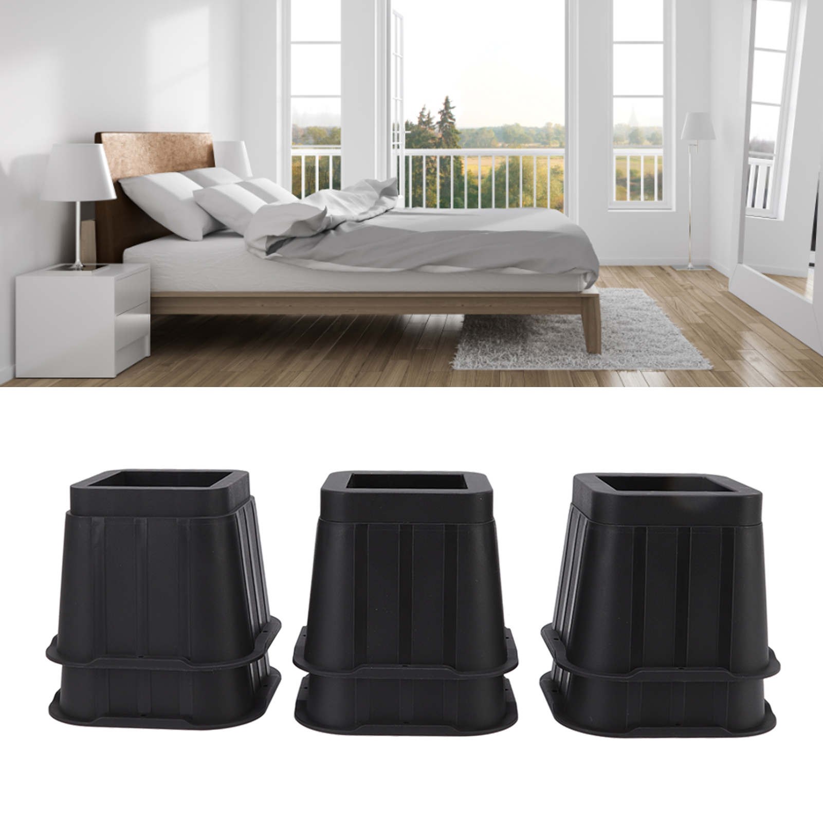 Sechs Lose/zum Verkauf Stehen 10 Cm Große Gummikeile/-blöcke Zum Anheben Von Möbeln (tischen, Stühlen, Sofas, Betten, Couchtischen Und Waschmaschinen).