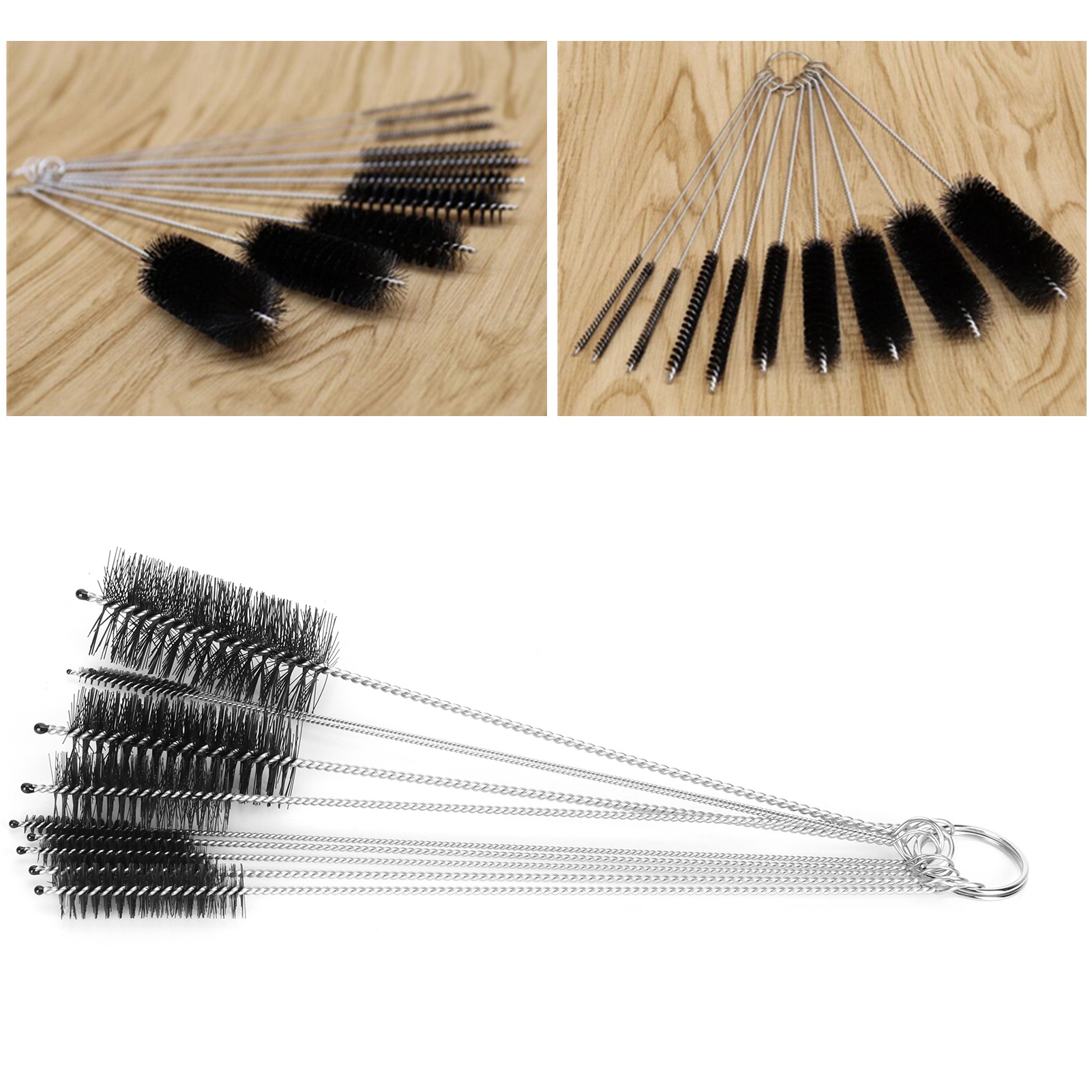 Set Mit 10 Reinigungsbürsten Für Kaffeemaschinen, Aus Edelstahl Und Nylon, Zur Flaschenreinigung.