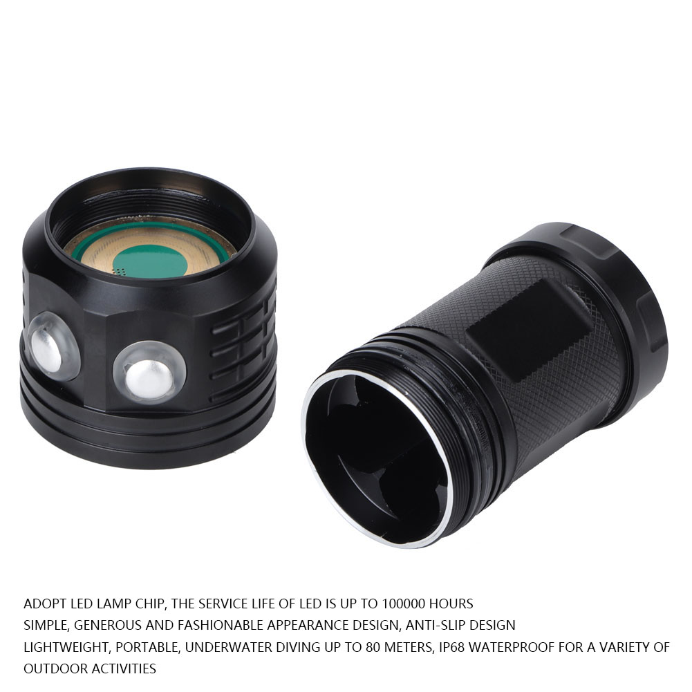 Ip68 Wasserdichte Led-unterwasserlampe, Ultrahelle Taschenlampe Für Outdoor-unterwassersportarten B15