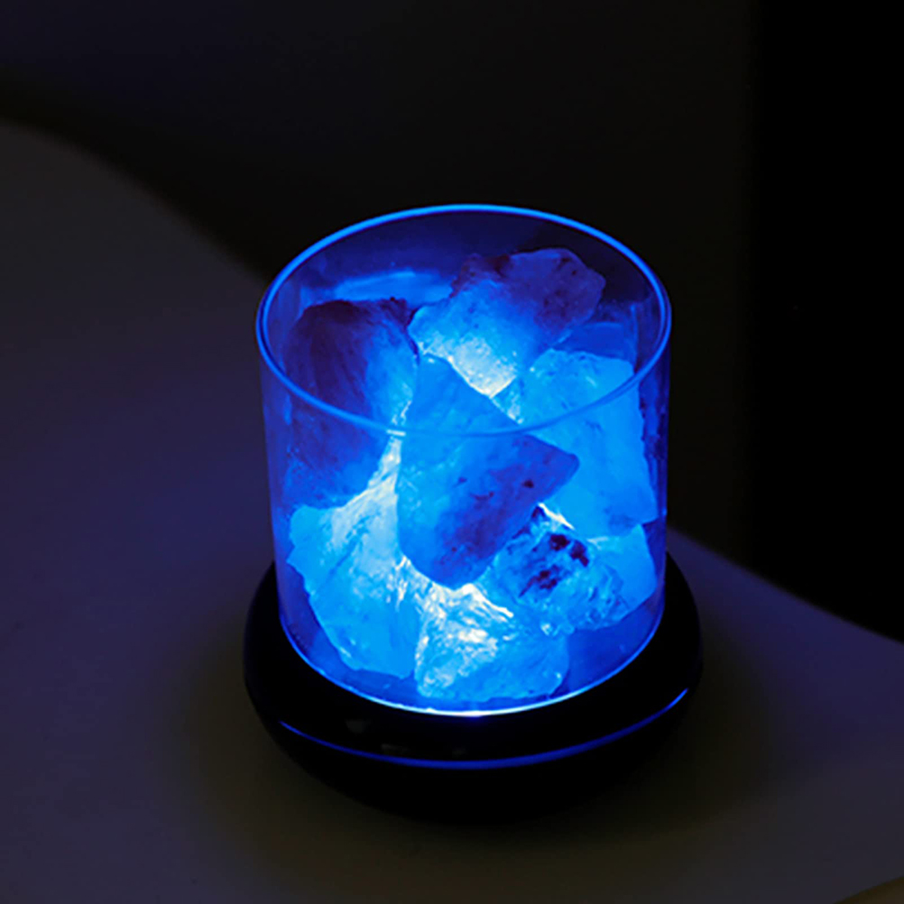 Aromatische Himalaya-salzlampe: Sieben Farben Und Schwarz
