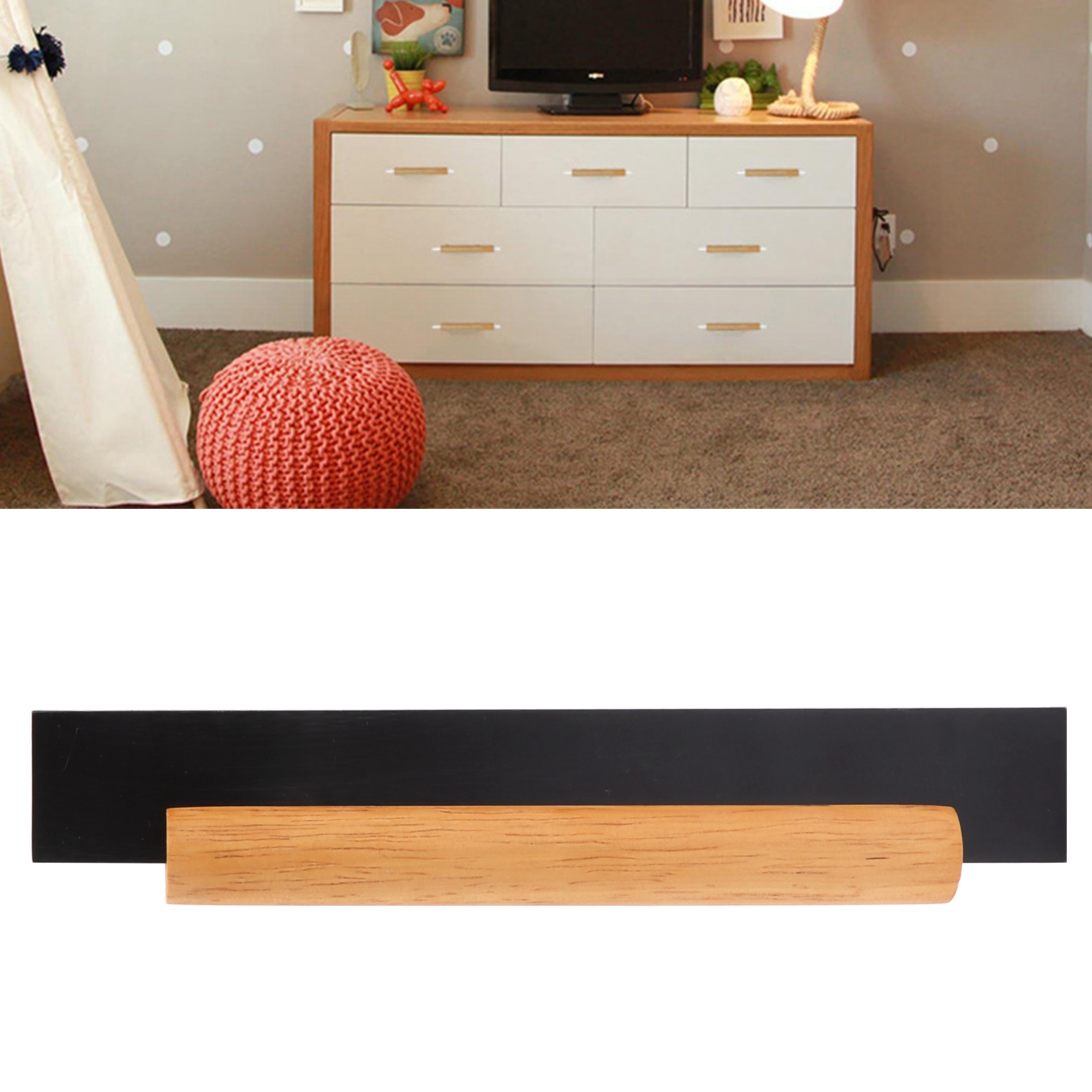 Moderner Türgriff Aus Kiefernholz Im Nordischen Stil, Europäisches Design, Für Schrank, Kleiderschrank Oder Schublade, Schwarz