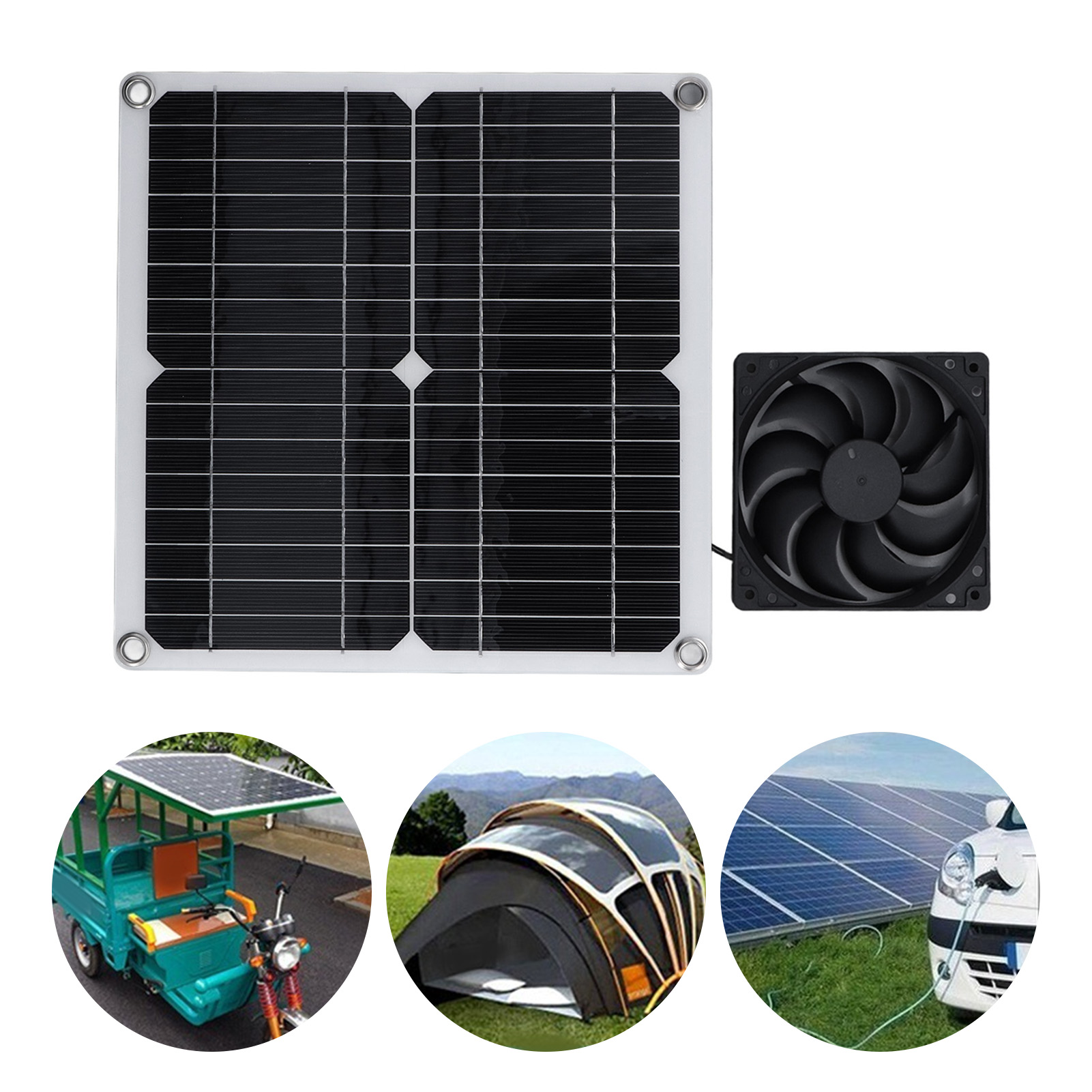 Das 12-w-solarventilator-set Mit 12-w-photovoltaikpanel Ermöglicht Das Aufladen Von Mobiltelefonen Und Externen Akkus.
