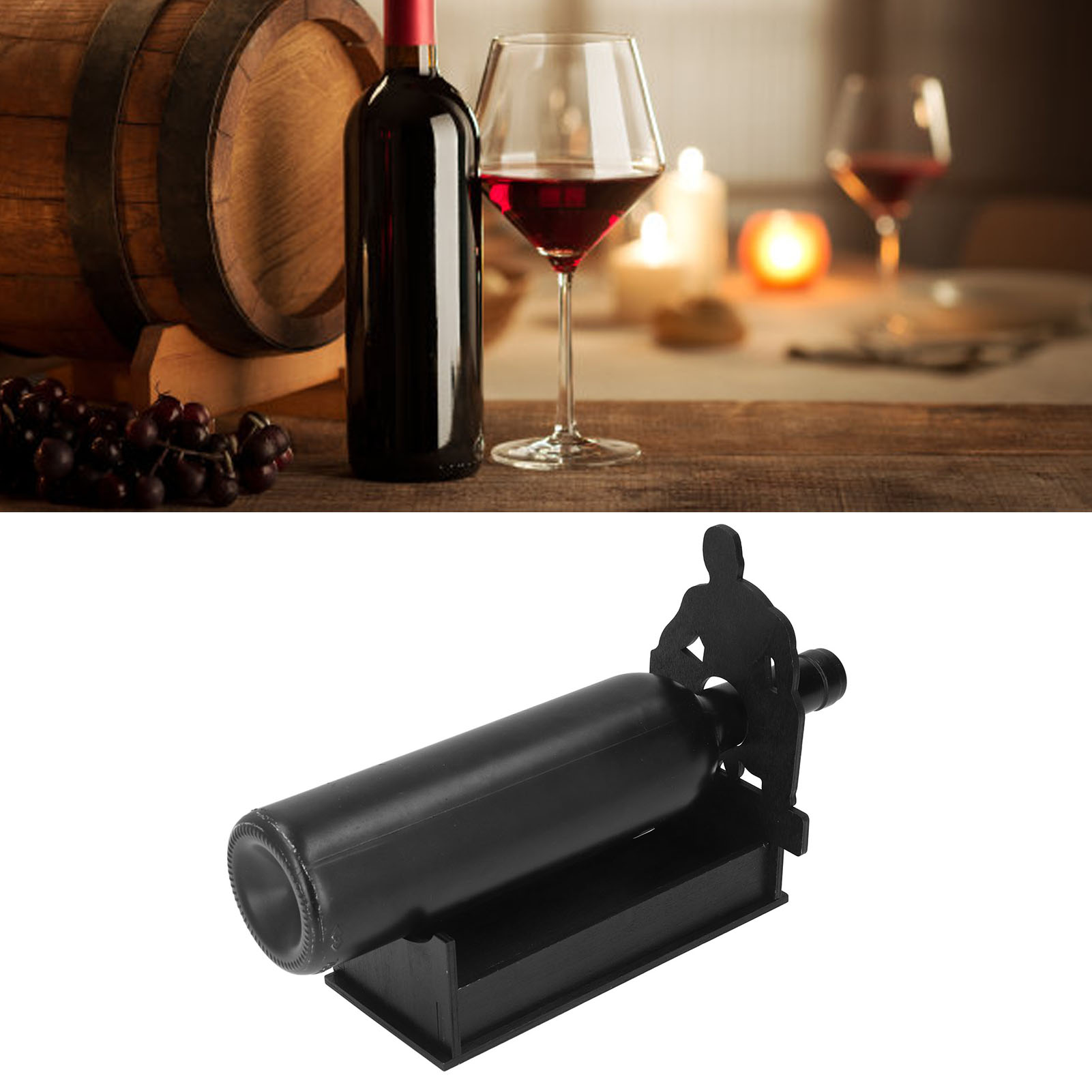 Weinregal, Ausstellungsständer Für Den Innenbereich, Aufbewahrungsregal, Kreativer Dekorativer Holzrahmen Zum Präsentieren Und Sammeln Von Weinen, Schwarz.