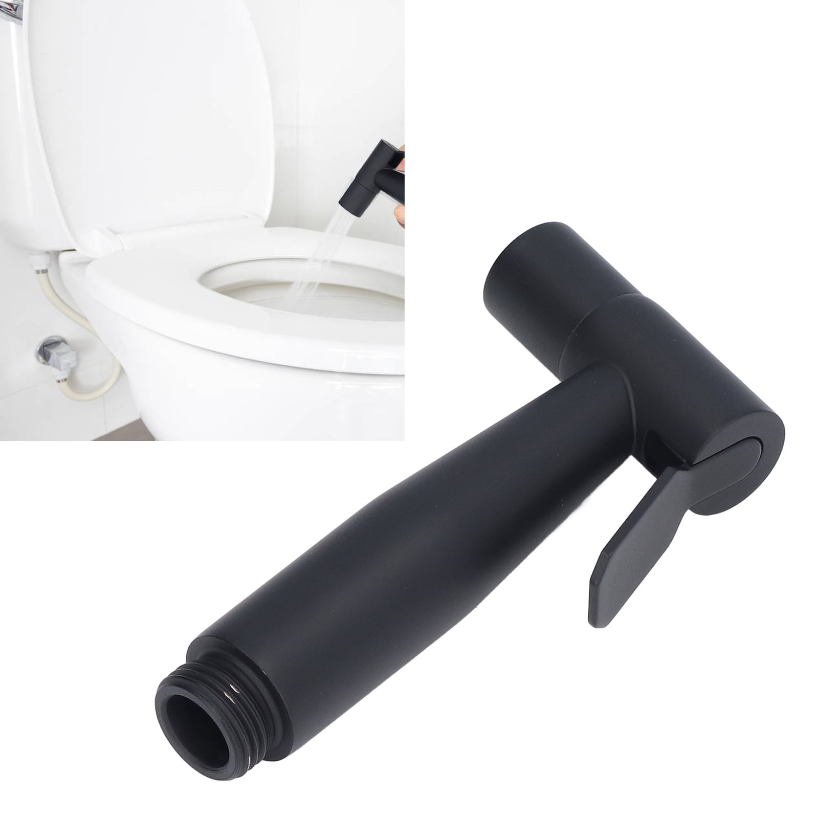 G1/2 Druck-wc-bidet Mit Warm- Und Kaltwasserdüsen, Mattschwarz