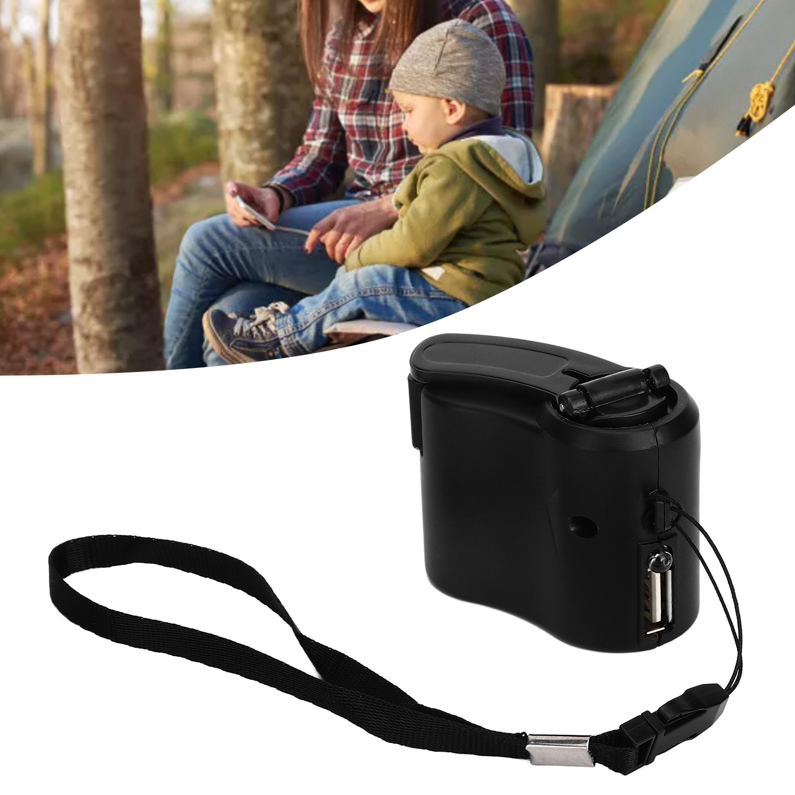 Handkurbel-usb-videoladegerät, Notfall-handyladegerät, Geeignet Für Reisen, Zum Aufladen Von Mobiltelefonen, Tablets, Mp3-playern, Radios Usw. Per Handkurbel, Schwarz.