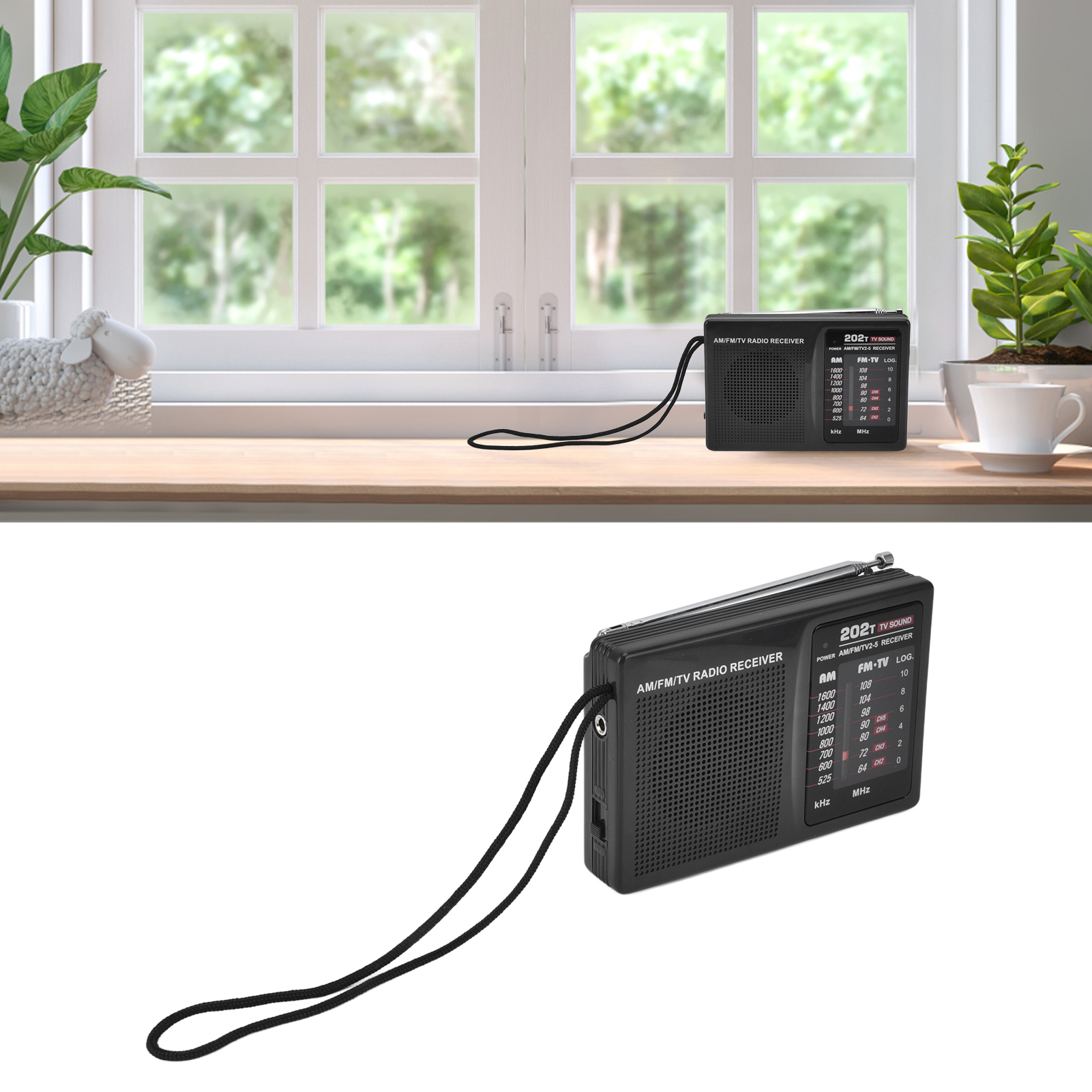 Taschenradio Mit Fm/am-funktion, Tv- Und Audioempfang Tragbares Band-/kanalradio.