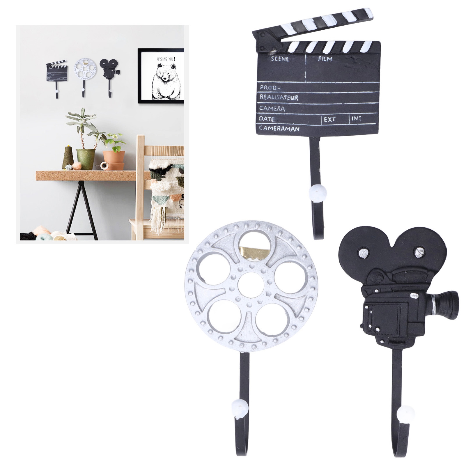 Kreative, Dekorative Wandhaken Im Modernen Minimalistischen Stil Für Eingangsbereiche Und Als Retro-kleiderdekoration.