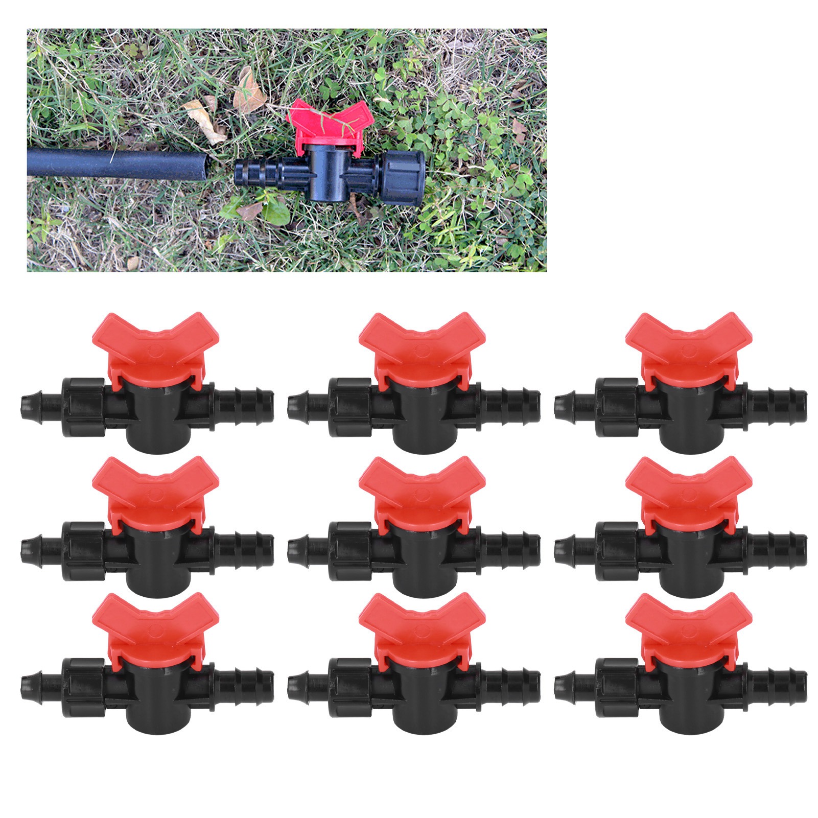 10 Stück Pro Verkauf Von Umleitventilen Für Tropfbewässerungsschläuche, Mini-ventile Für 16-mm-schläuche, Schnellkupplungen, Kleine Bewässerungsventile, Steck-umleitventile Mit Mutter