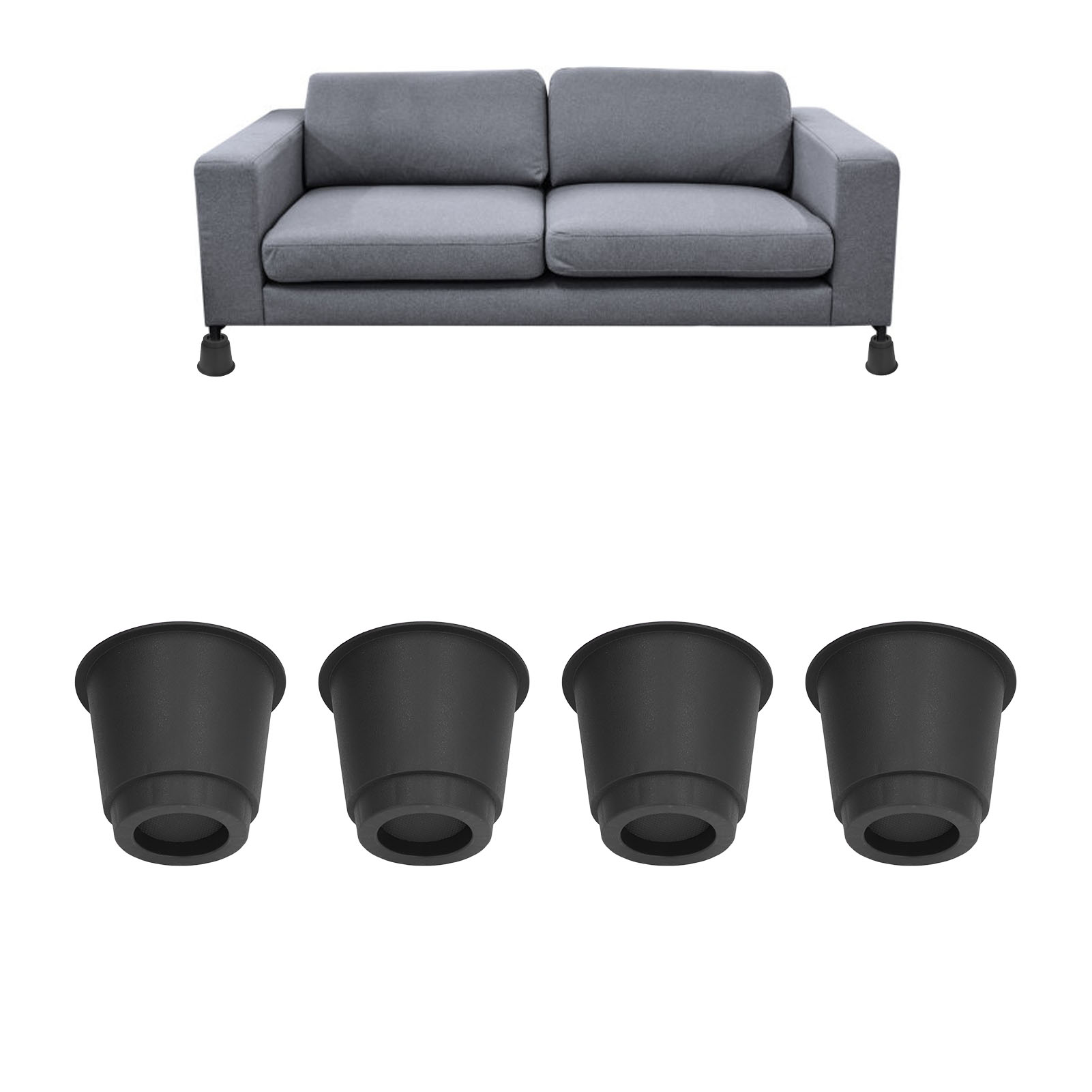 Runde, Schwarze Kunststoff-erhöhungsgleiter Mit 12,7 Cm Durchmesser Für Bett-, Tisch-, Schrank-, Sofa- Und Möbelbeine.