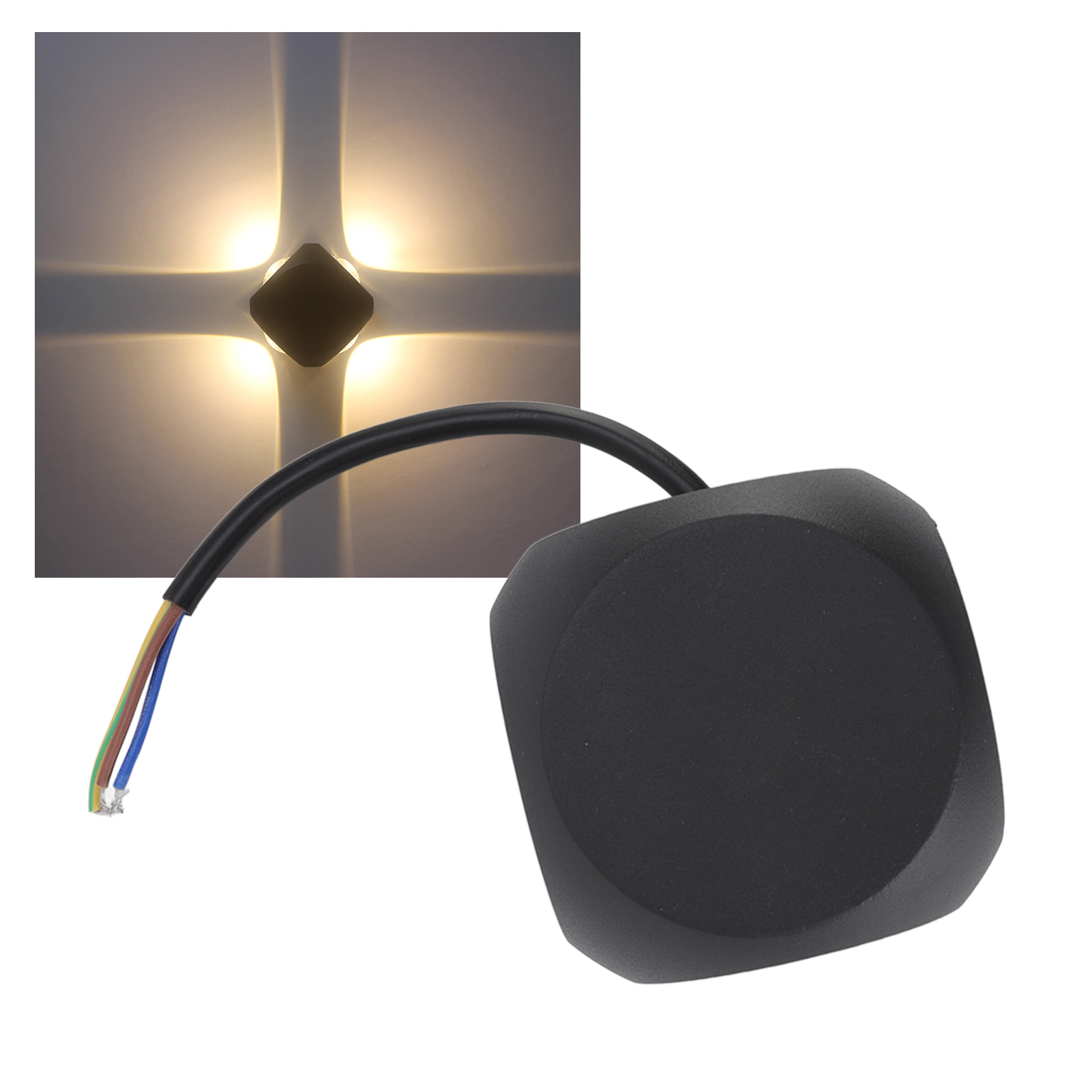 Aluminium-led-wandleuchte, Vierseitige Beleuchtung, Wasserdichte Und Feuchtigkeitsbeständige Quadratische Außenwandleuchte, Schlichte, Moderne Und Kreative Nachttischlampe, Dekorative Hofleuchte.