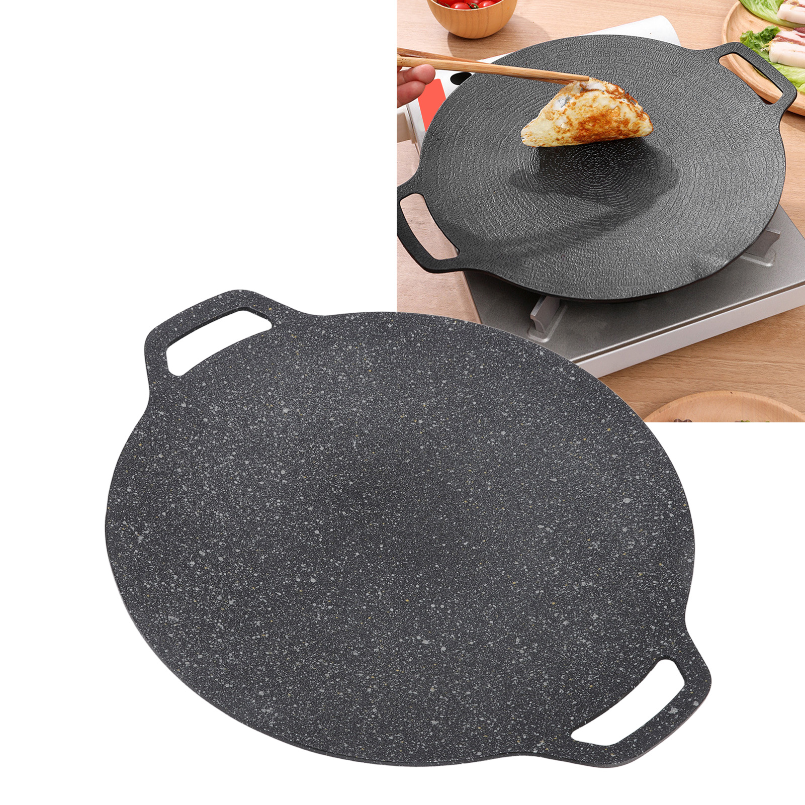 Campinggrill, Wildgemüsegrill, Tragbarer Gaskocher Für Den Außenbereich, Teppanyaki-grillplatte, Fleischgrill, Induktionskochfeld, Runder Koreanischer Maifan-steingrill
