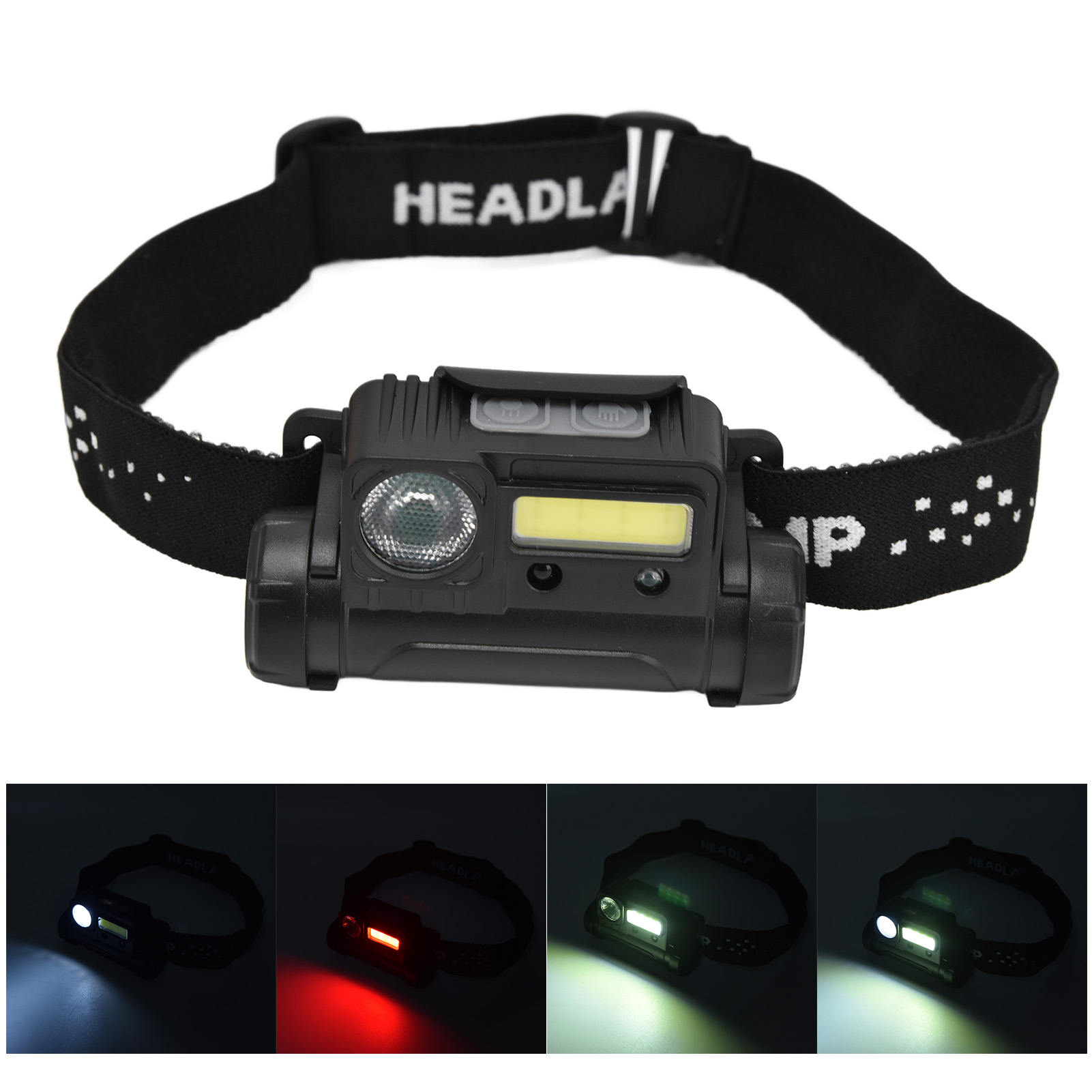 Multifunktions-stirnlampe Mit Hoher Lichtstärke (led + Cob), Intelligente Stirnlampe Mit Bewegungssensor, Usb-aufladbar, Magnetische Mini-arbeitsleuchte, Verstellbares Lauflicht, Angellampe, Stirnlamp