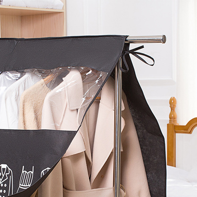 Staub- Und Fleckenabweisende Kleiderhülle, Ideal Fürs Schlafzimmer. Feuchtigkeits- Und Staubbeständiger Kleiderbügel. Schwarze Aufbewahrungstasche.