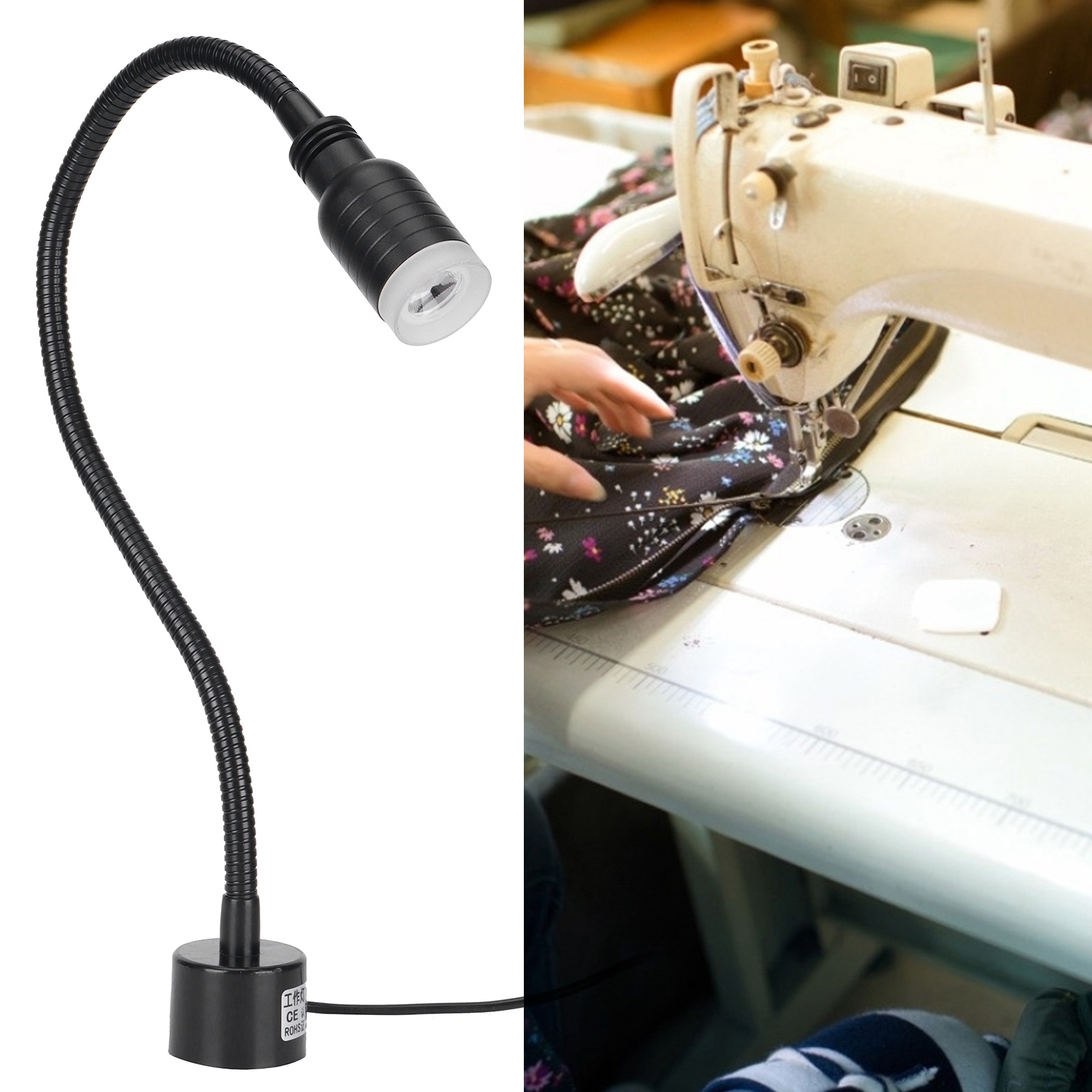Verstellbare 5-w-universal-led-arbeitsleuchte Für Werkzeugmaschinen Mit Magnetfuß Für Wartungsarbeiten. Eu-stecker 110–220 V.