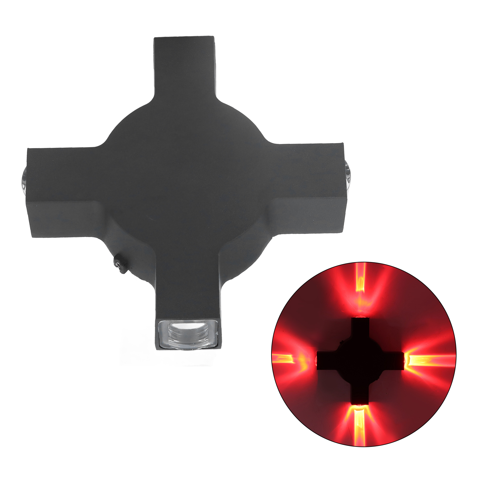 4w Led-wandleuchte, Dekorativer Linearer Lichtstrahl Mit 4 Leds, Feuchtigkeitsbeständige Außenleuchte Für Wohnzimmer, Flur, Garten, Außenwand, Moderne Minimalistische Kreative Beleuchtung, Rotes Licht