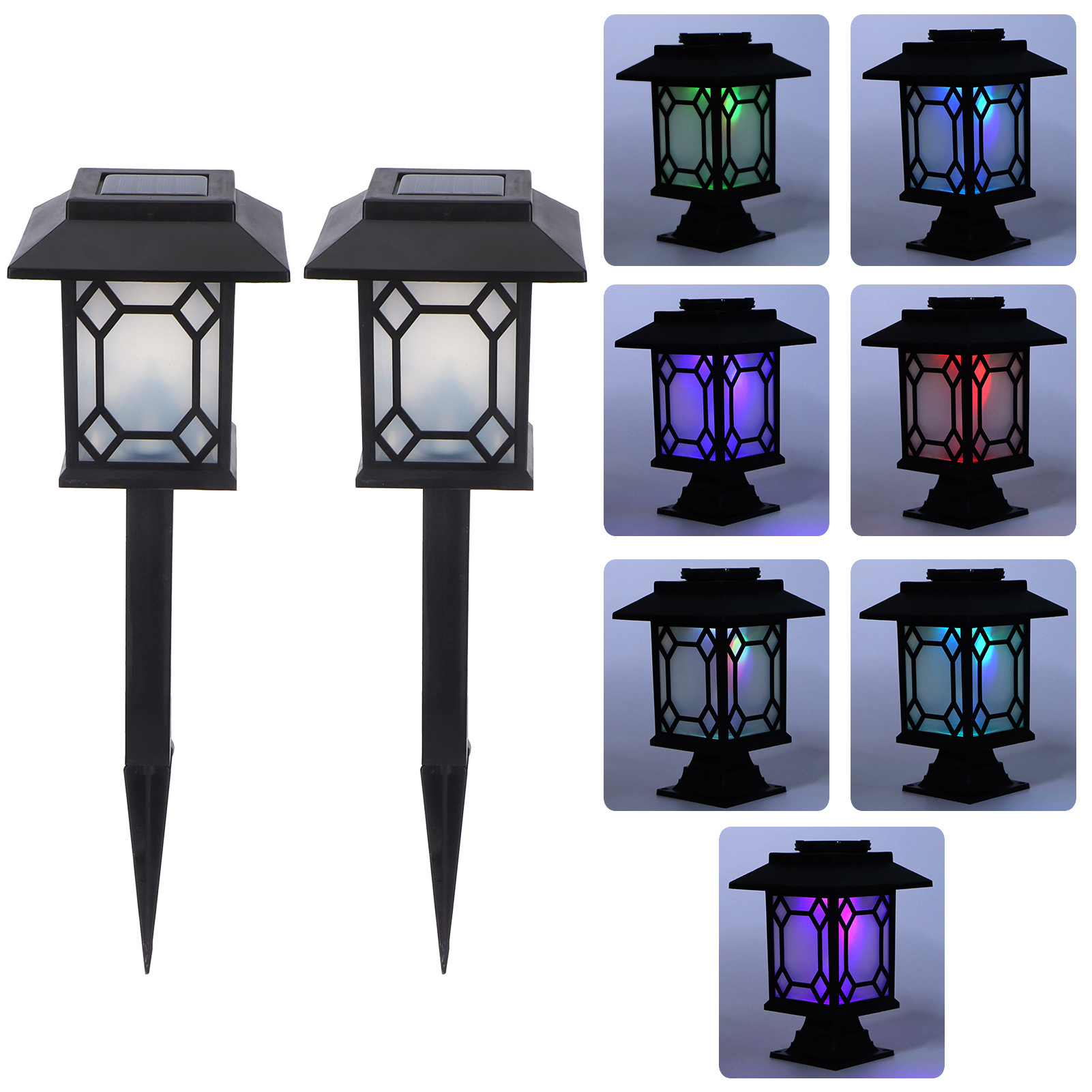 Set Mit 2 Einzigartigen, Wasserdichten Led-solarleuchten Für Garten, Terrasse, Einfahrt Und Hof