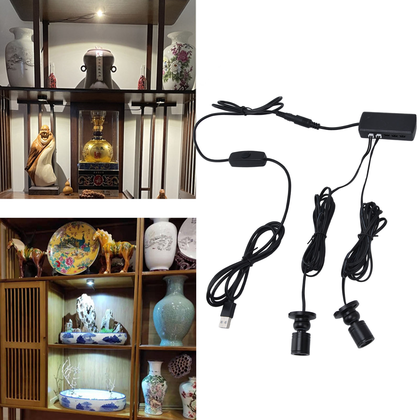 Led-thekenbeleuchtung, Runde Schrankbeleuchtung, Weinvitrinenbeleuchtung, Usb-spotlight, Dimmbare Ankleidezimmer-deckenleuchte, 1 Bis 7 Einheiten.